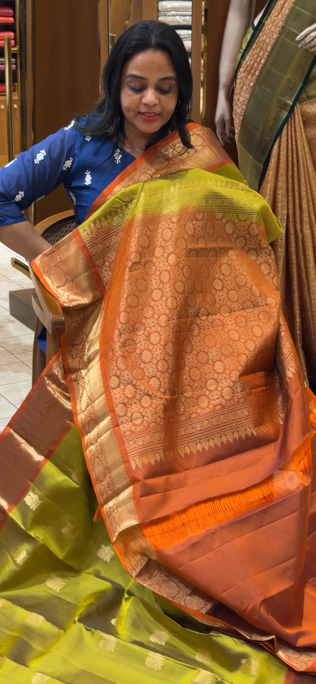 HANDLOOM KANCHIPURAM  SAREES - IHA 33550