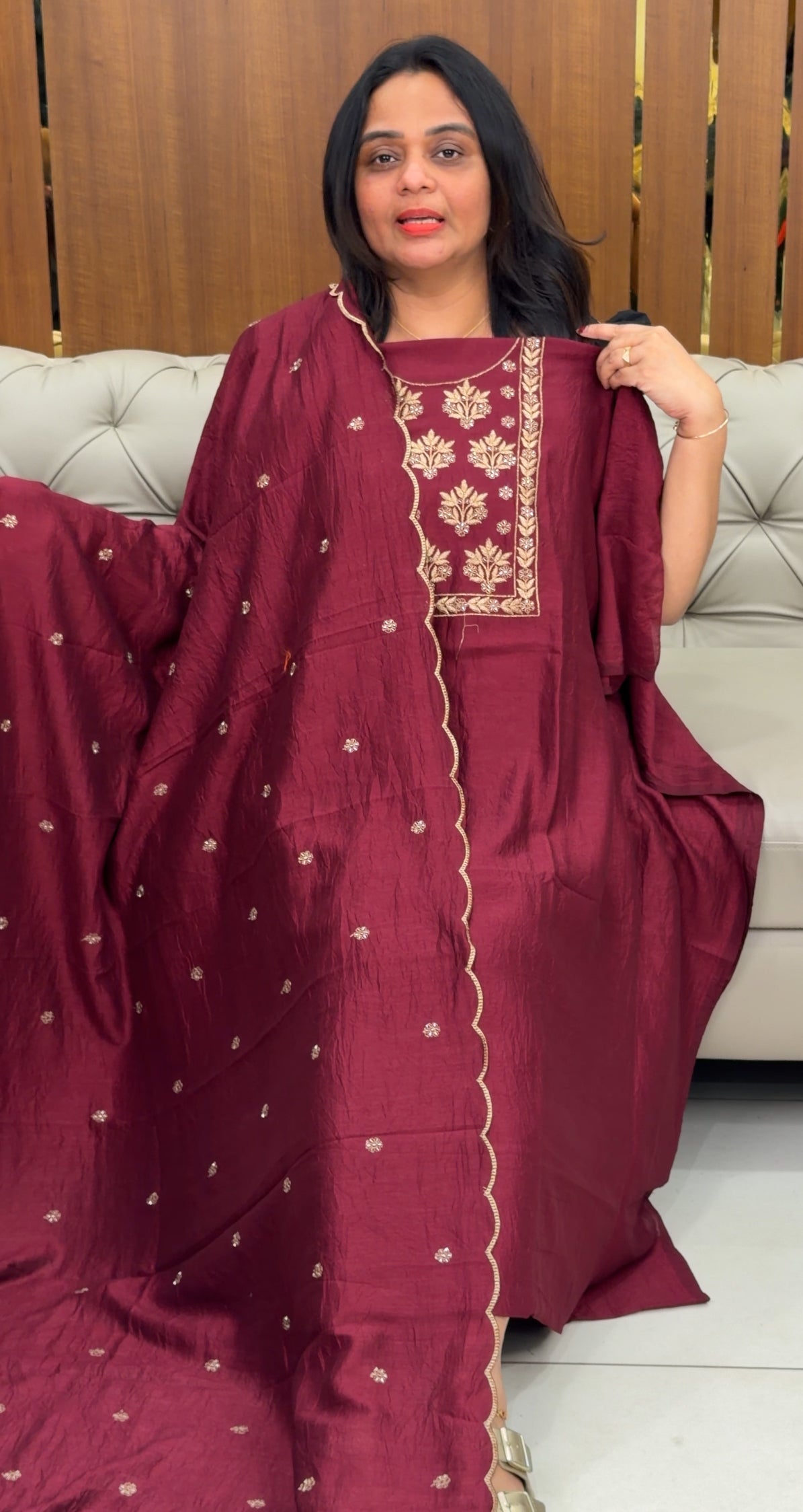 SEMI RAW SILK UNSTITCHED SALWAR SUITS - IHA 29877