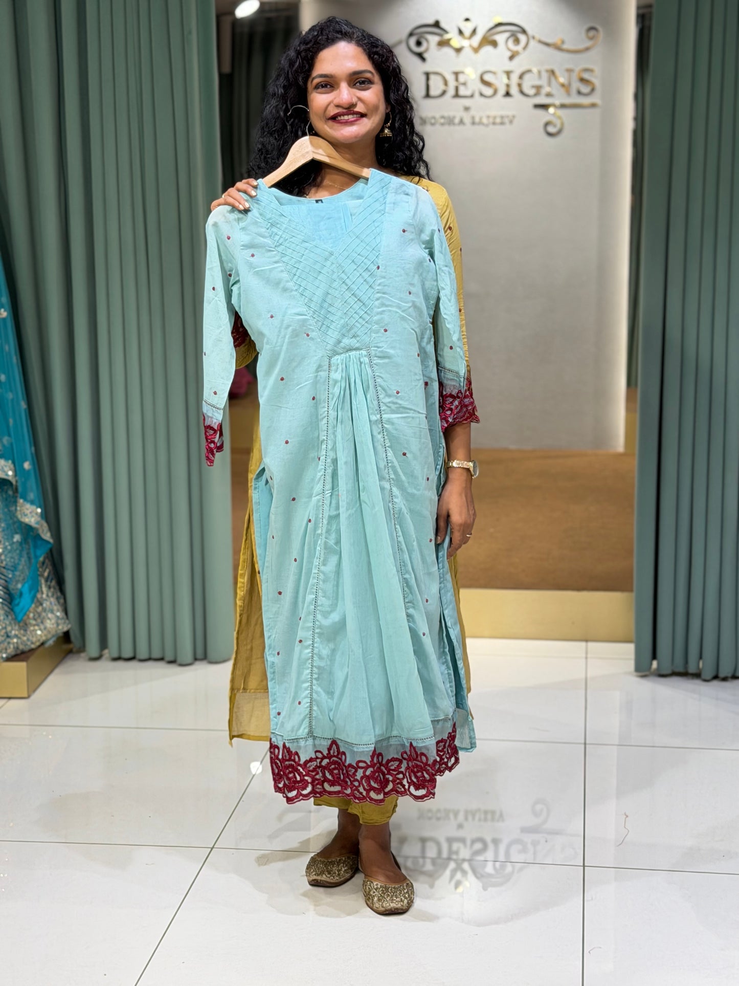 MALAI CHANDERI TOP, BOTTOM AND DUPATTA - IHA 29605