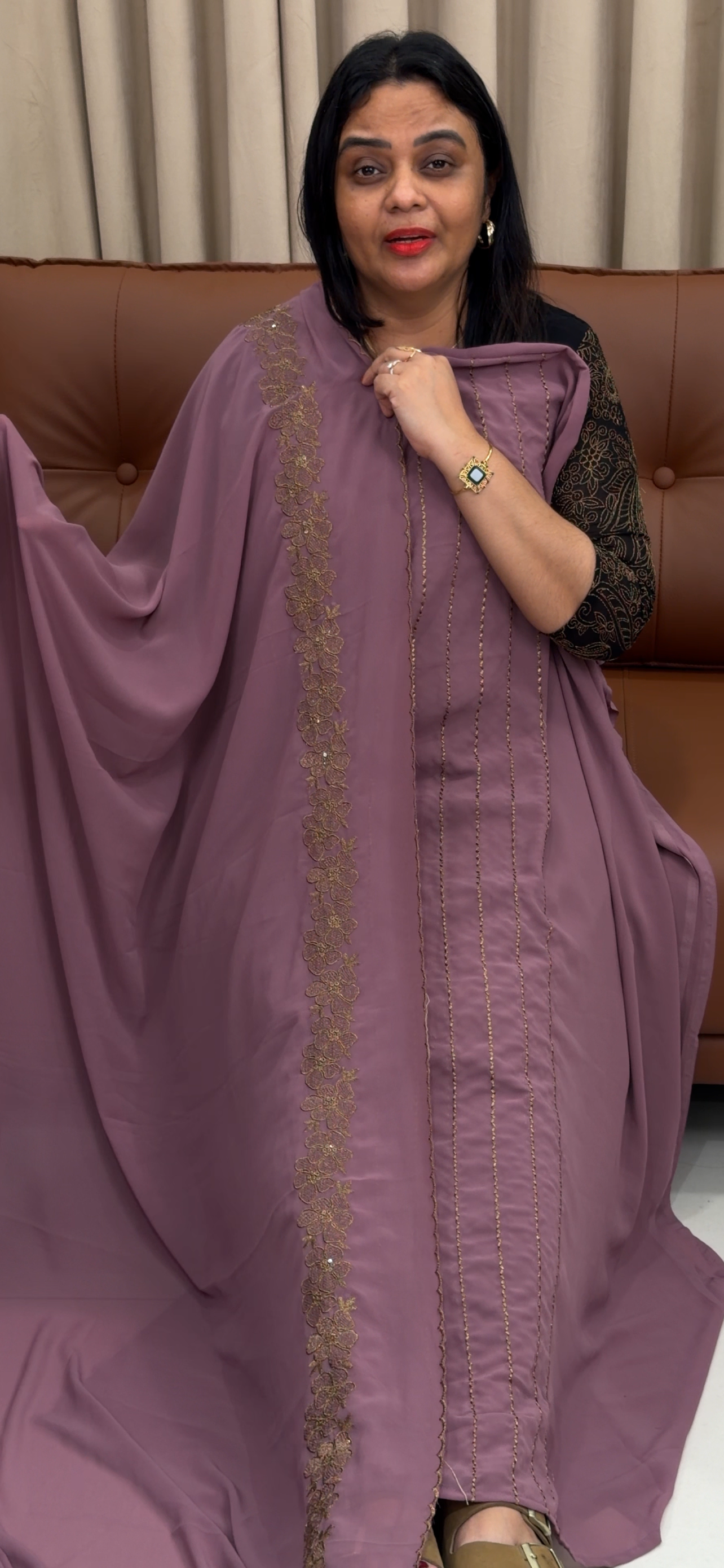 HAND WORKED UNSTITCHED SALWAR SUITS - IHA 33457