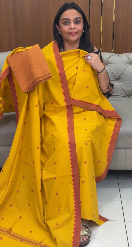 HANDLOOM COTTON UNSTITCHED SALWAR SUITS - IHA 32032