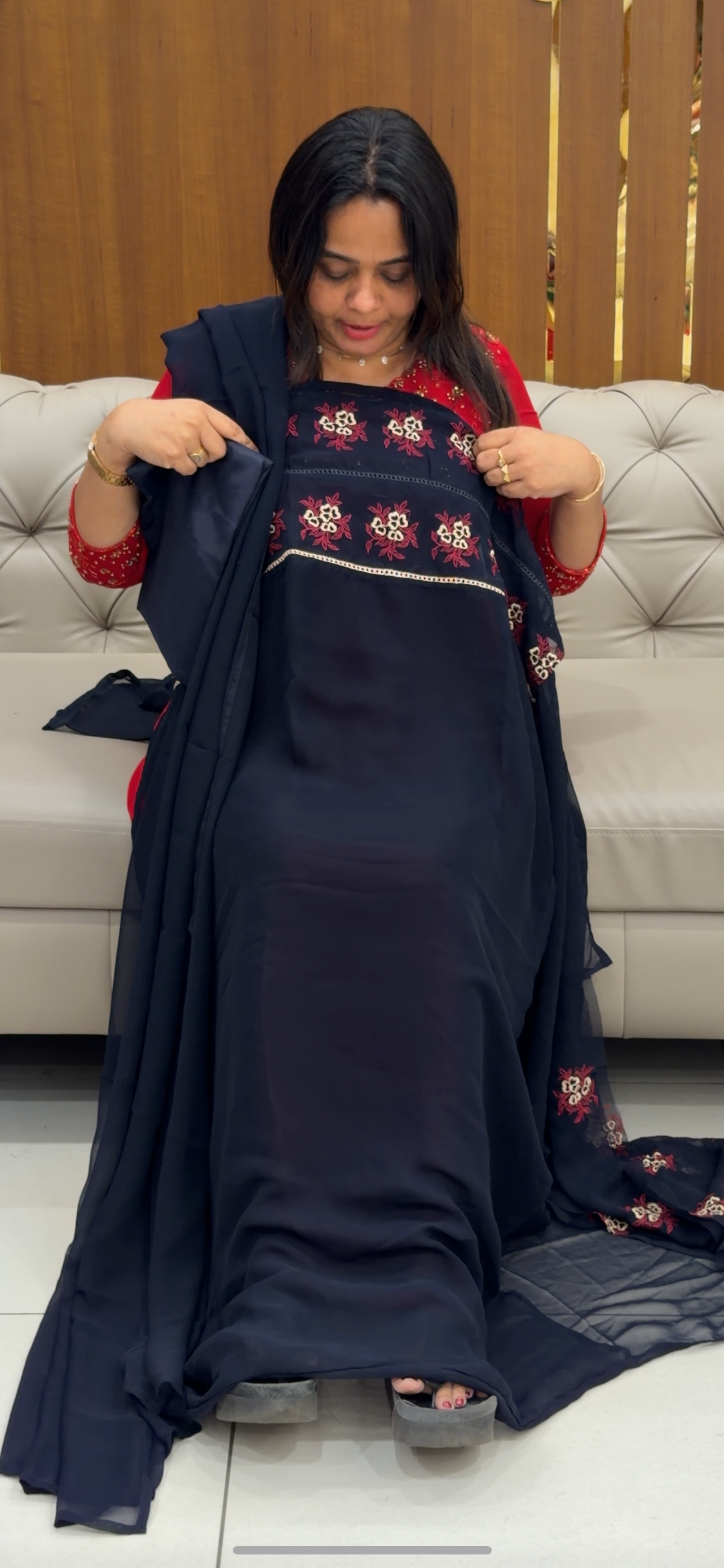 FAUX GEORGETTE UNSTITCHED SALWAR SUITS - IHA 28762