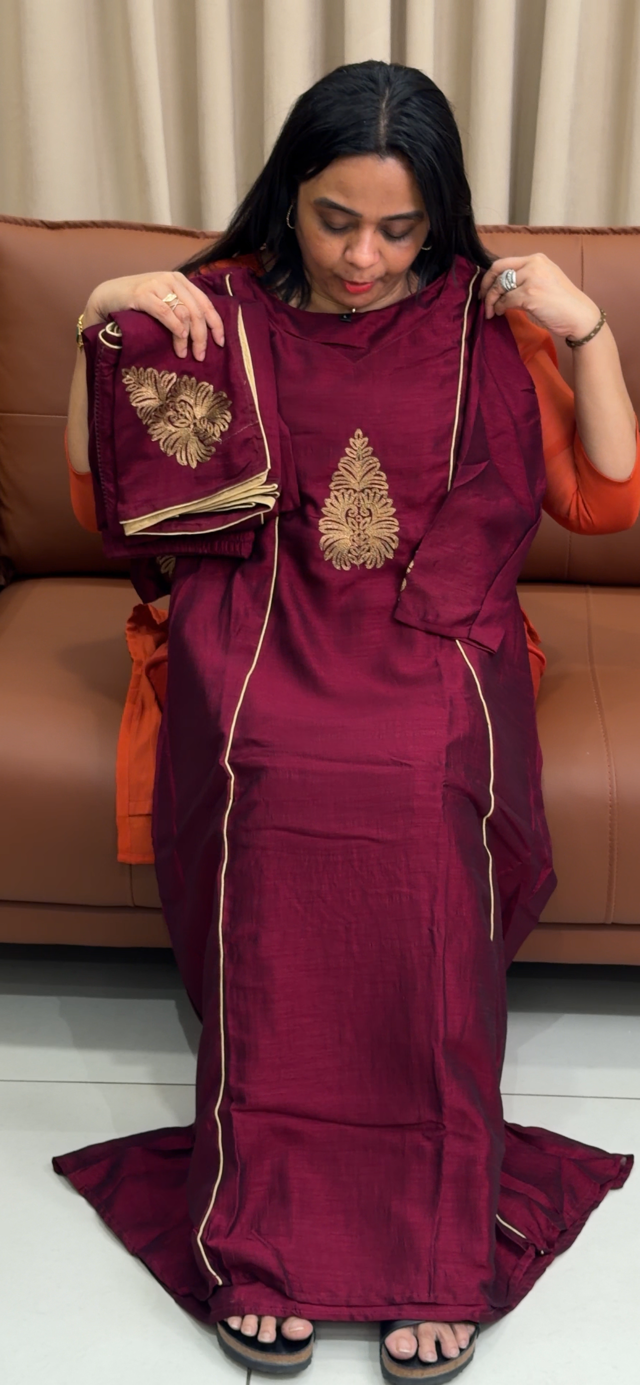SEMI RAW TOP, BOTTOM AND DUPATTA - IHA 35220