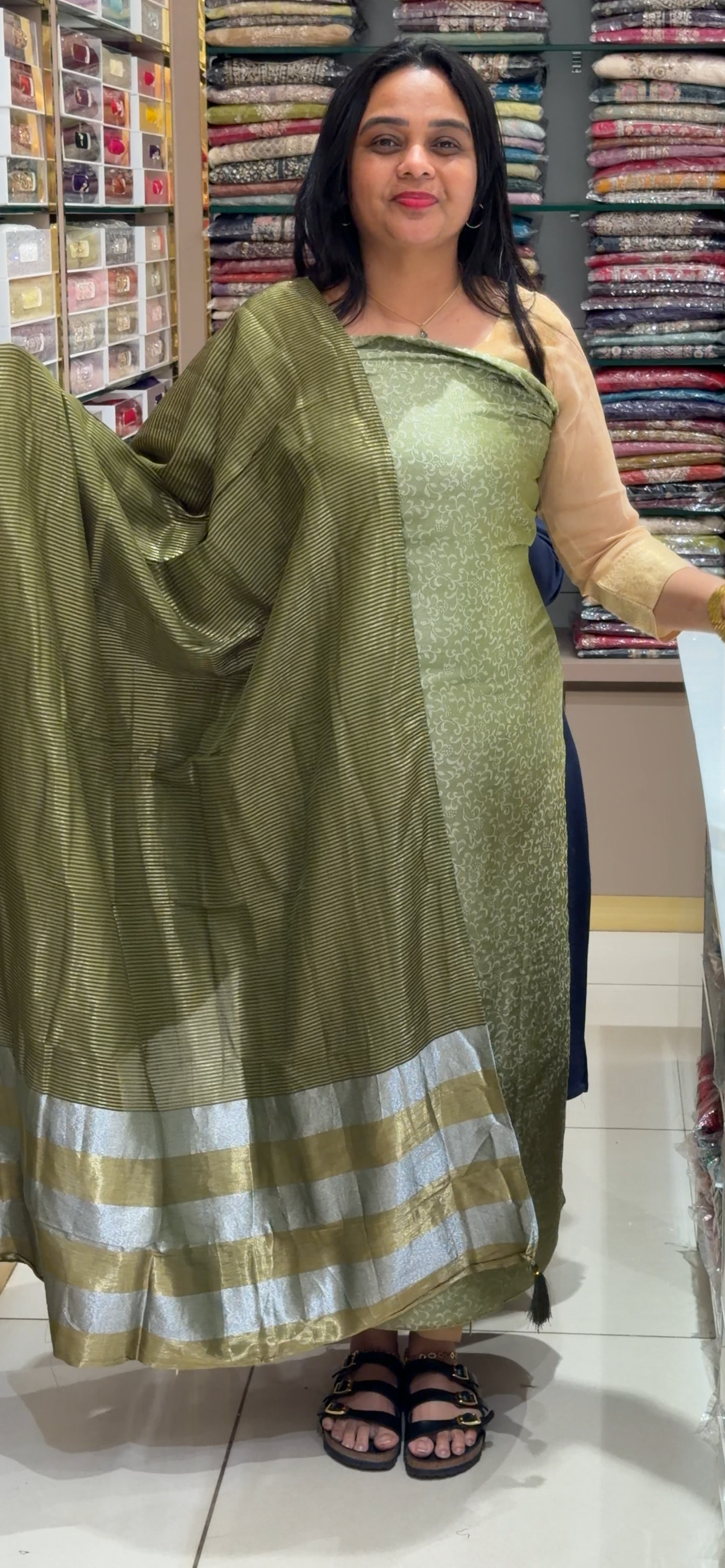 SEMI SILK UNSTITCHED SALWAR SUITS - IHA 35320