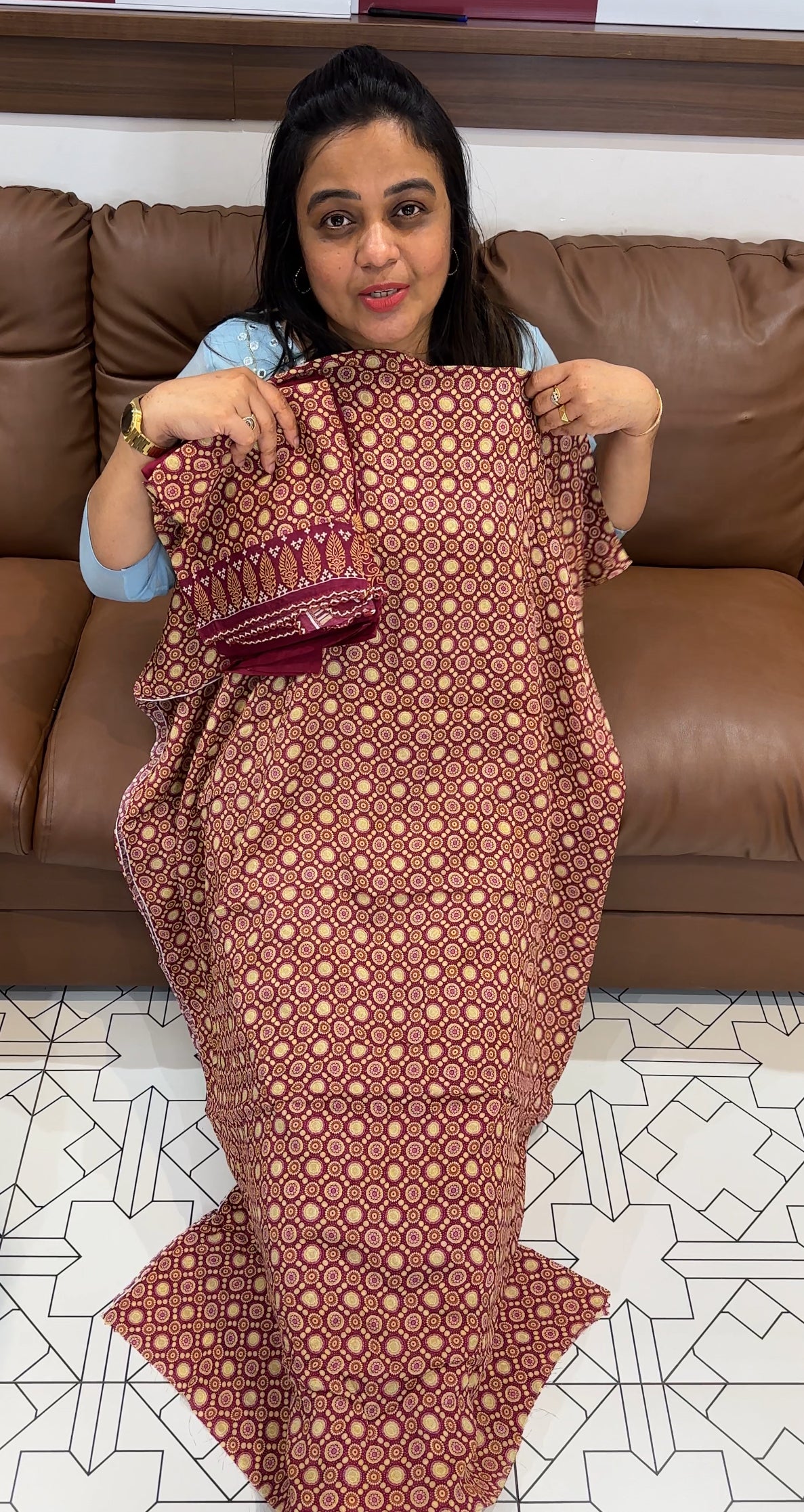 AJRAKH PRINTED UNSTITCHED SALWAR SUITS - IHA 27770