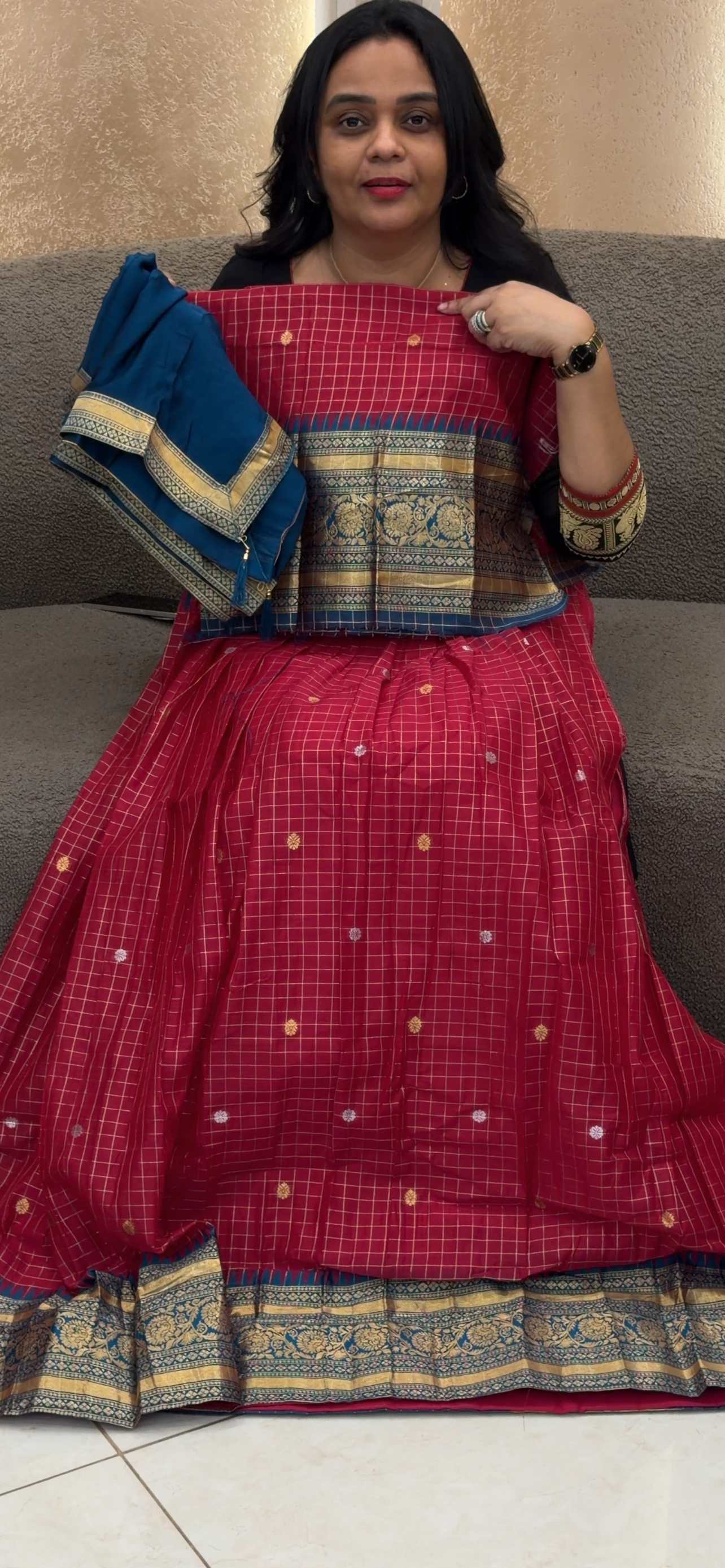 SEMI STITCHED DHAVANI SETS - IHA 35039