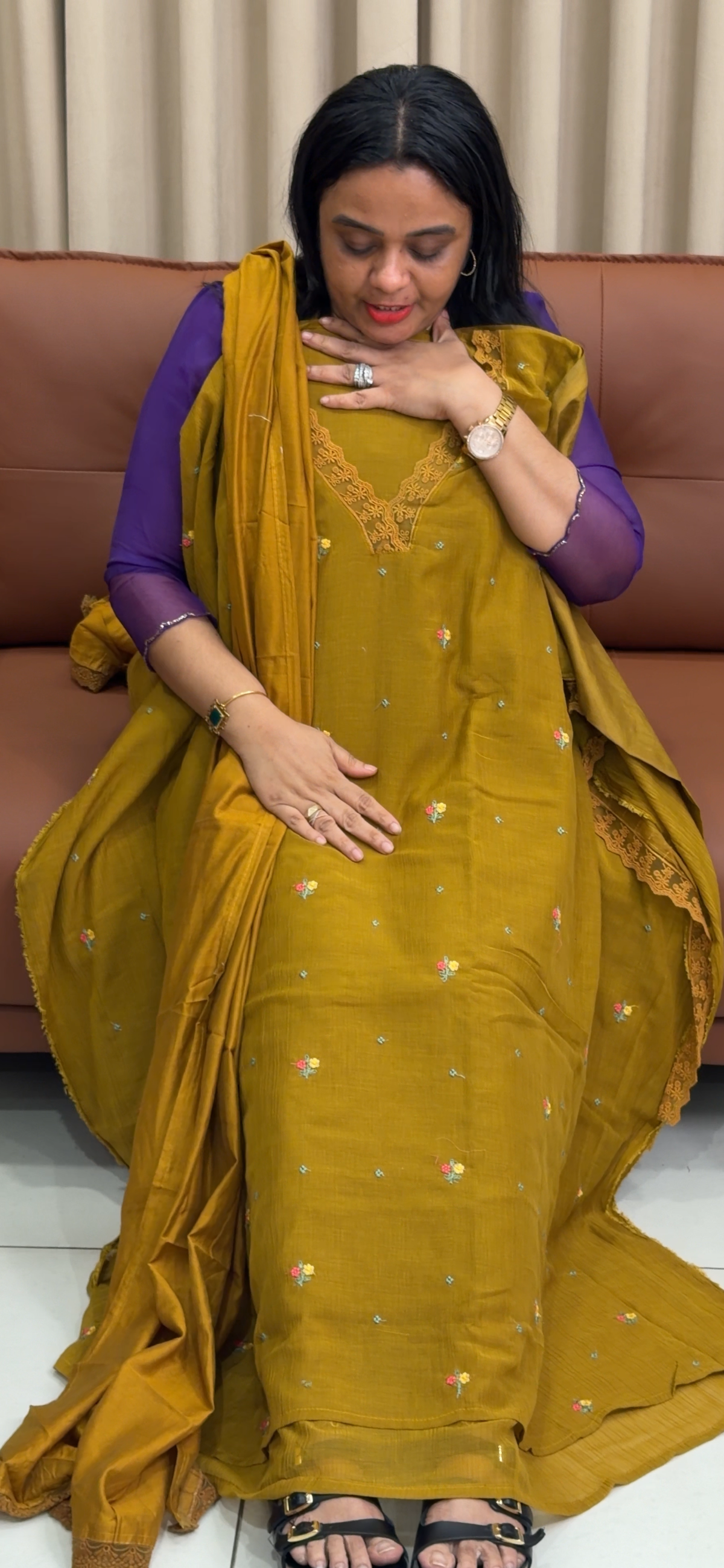 MUL CRUSH UNSTITCHED SALWAR SUITS - IHA 35240