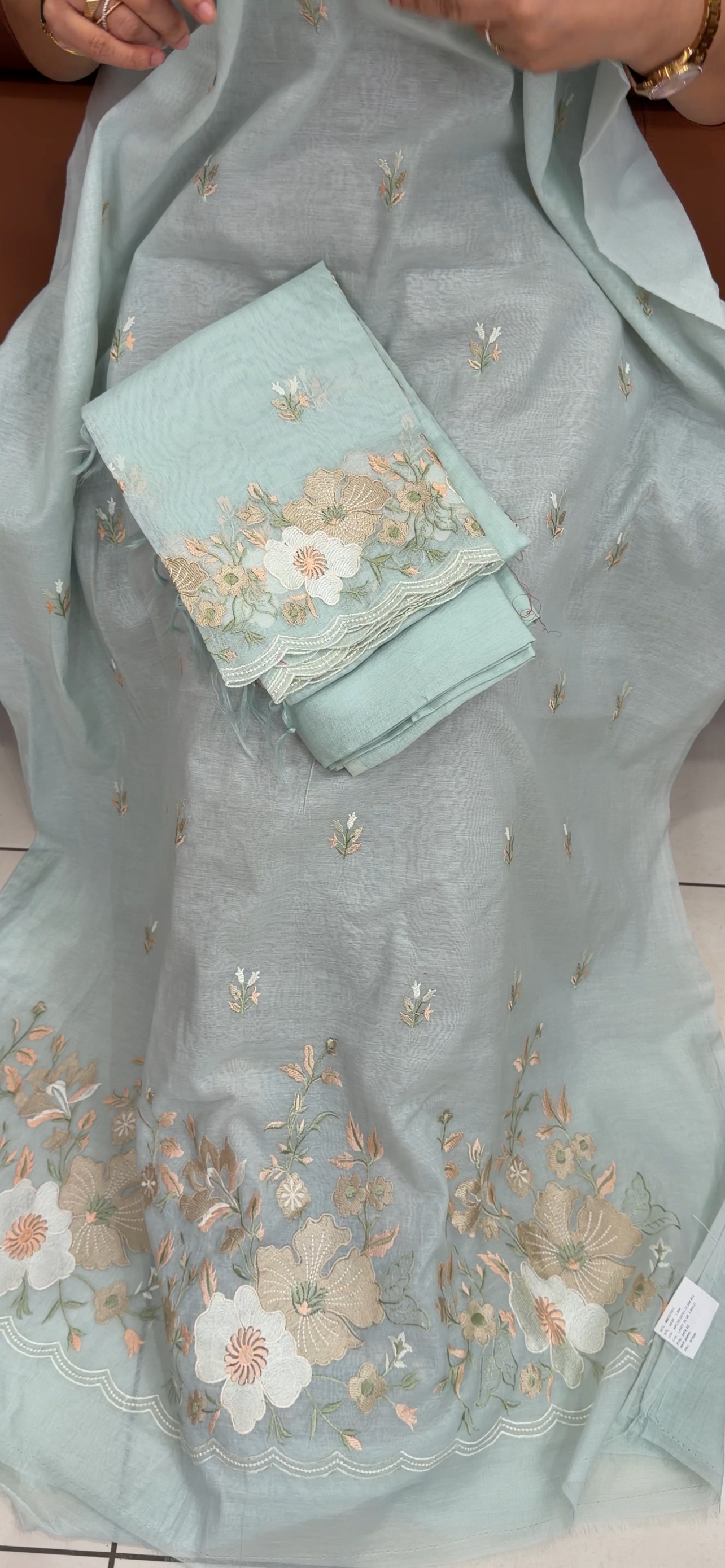 MUL CHANDERI UNSTITCHED SALWAR SUITS - IHA 34280