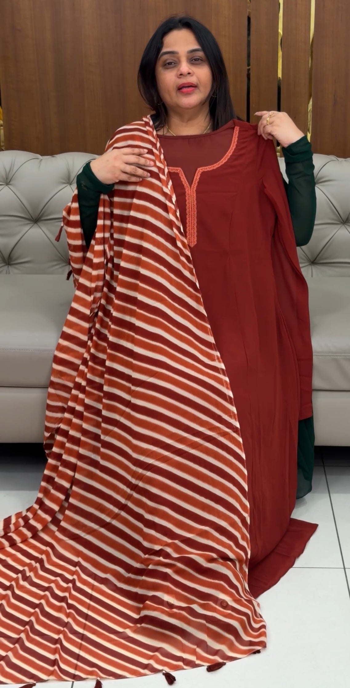 IHA'S IN-HOUSE GEORGETTE TOP AND DUPATTA - IHA 29457