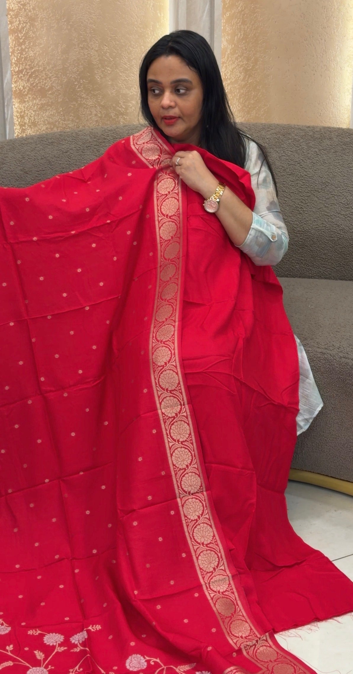 SILK DOLA UNSTITCHED SALWAR SUITS - IHA 35529