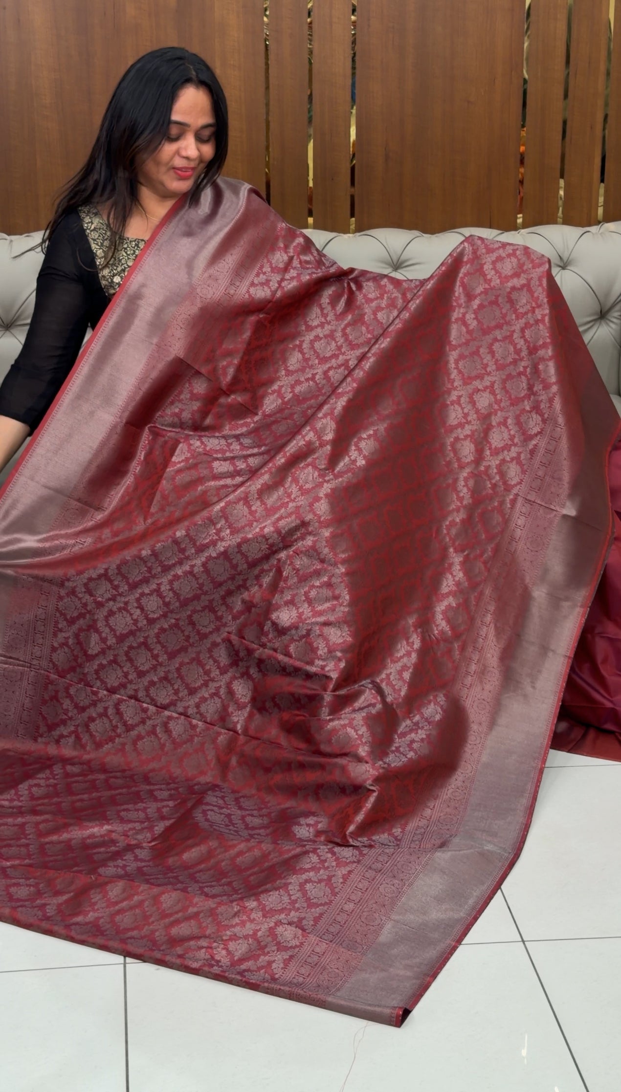 SEMI BROCADE SAREES - IHA 29023