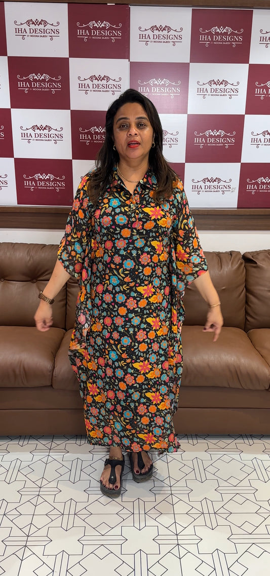 IHA'S IN-HOUSE PLATINUM CHIFFON KAFTAN TOPS - IHA 25470