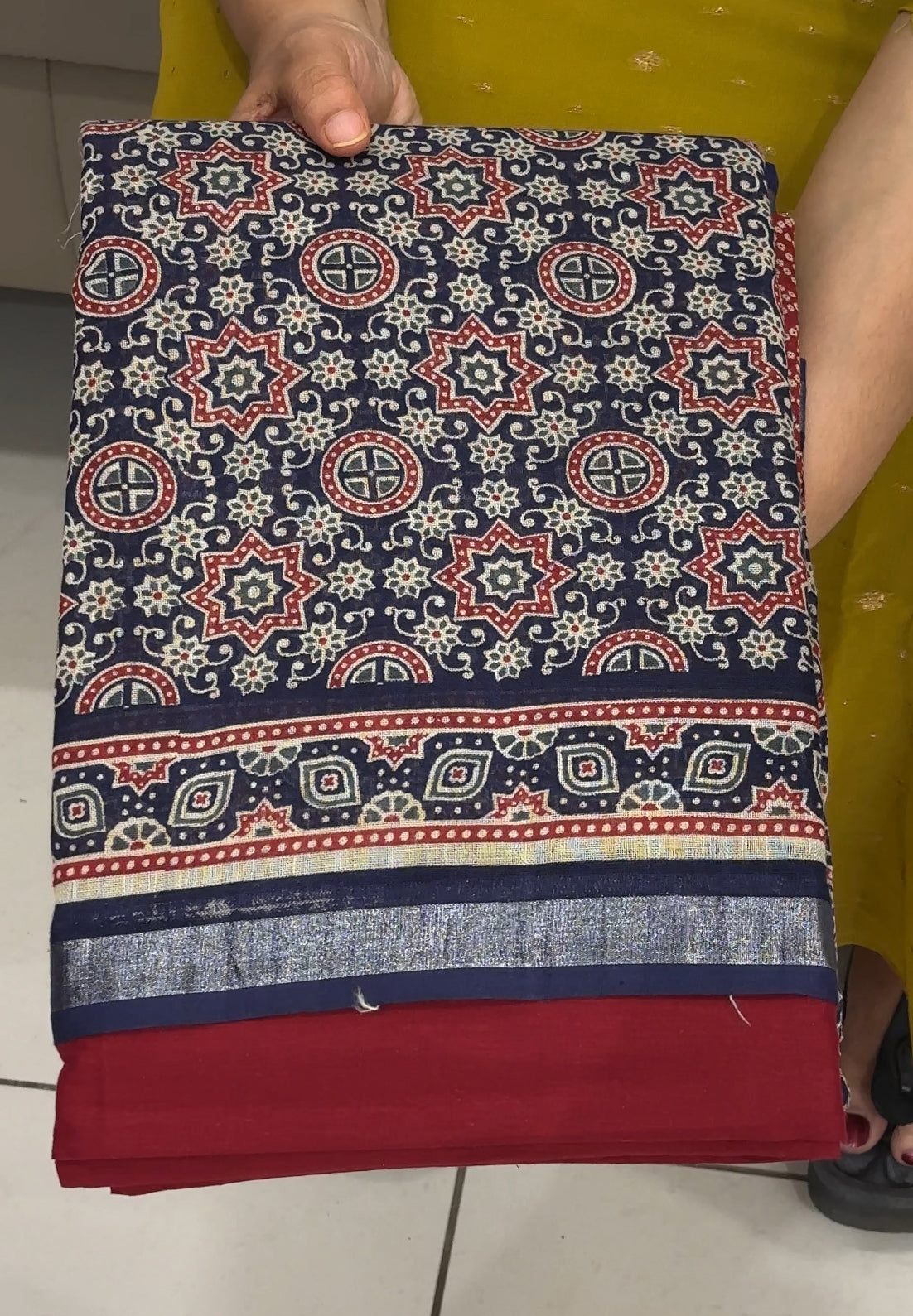 AJRAKH PRINTED UNSTITCHED SALWAR SUITS - IHA 28576