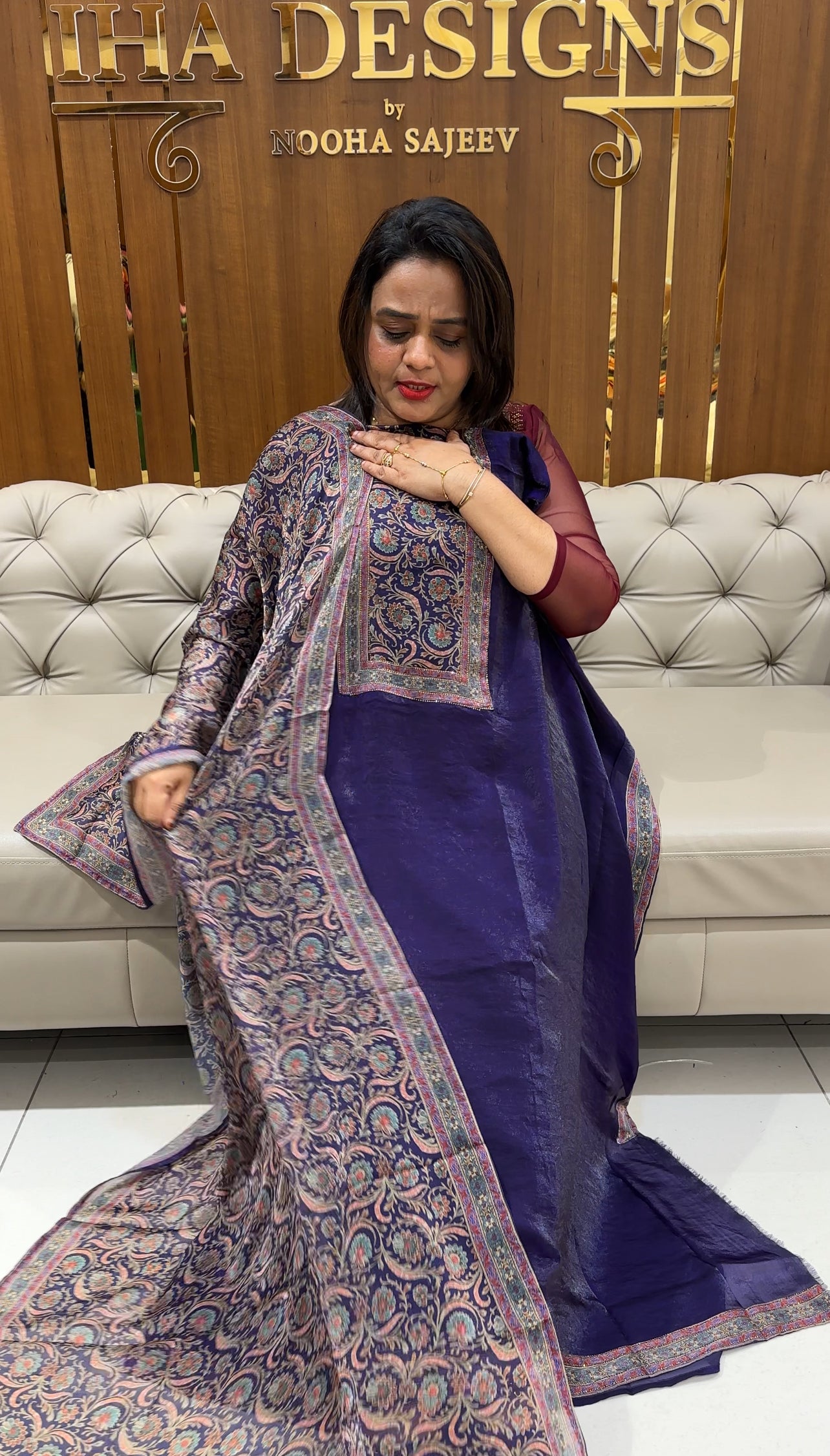 FORWARD VELVET ORGANZA UNSTITCHED SALWAR SUITS - IHA 25002