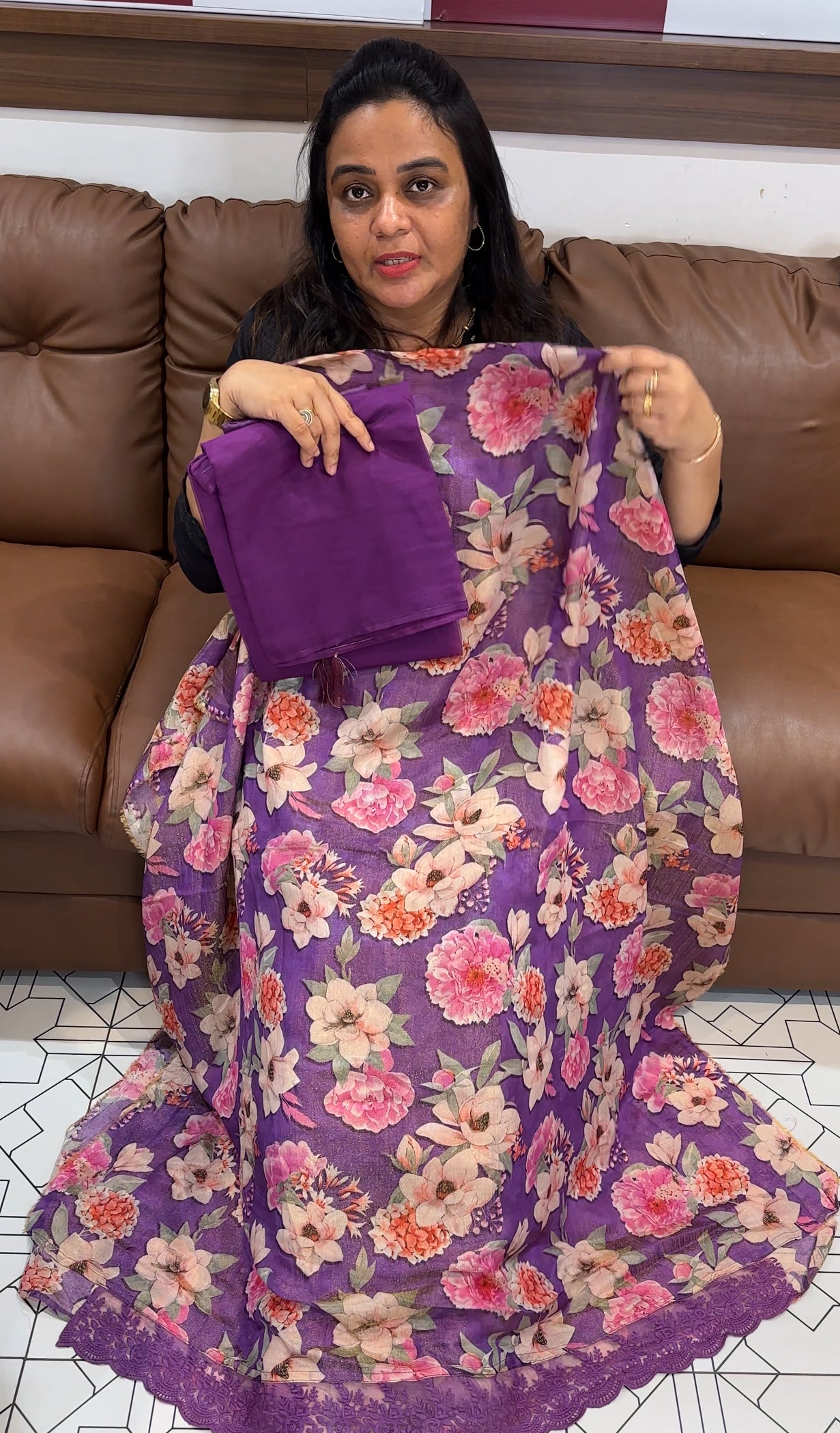 PRINTED TISSUEE UNSTITCHED SALWAR SUITS - IHA 27933