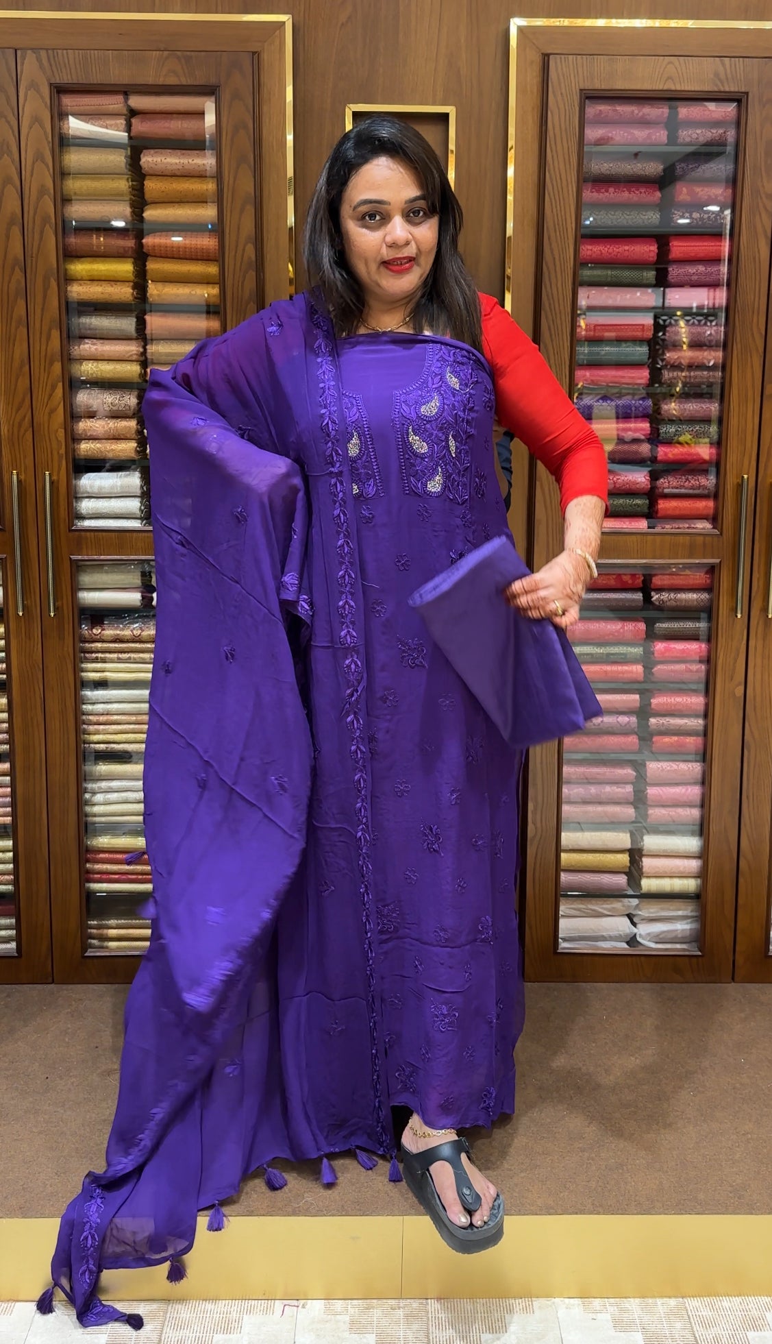 LUCKNOWI UNSTITCHED SALWAR SUITS - IHA 23686