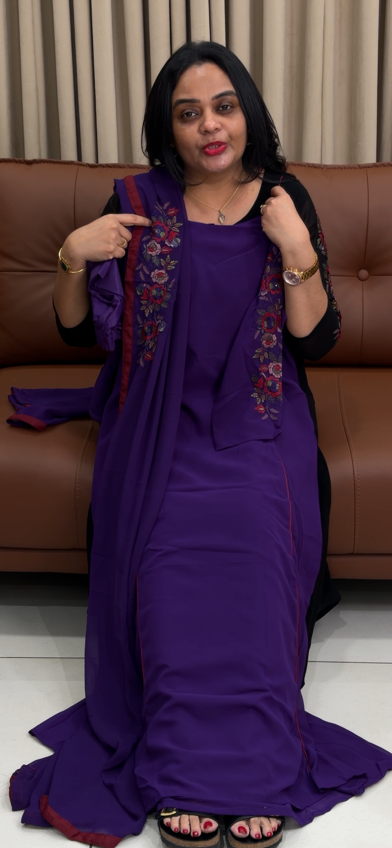 FAUX GEORGETTE TOP BOTTOM AND DUPATTA - IHA 34336