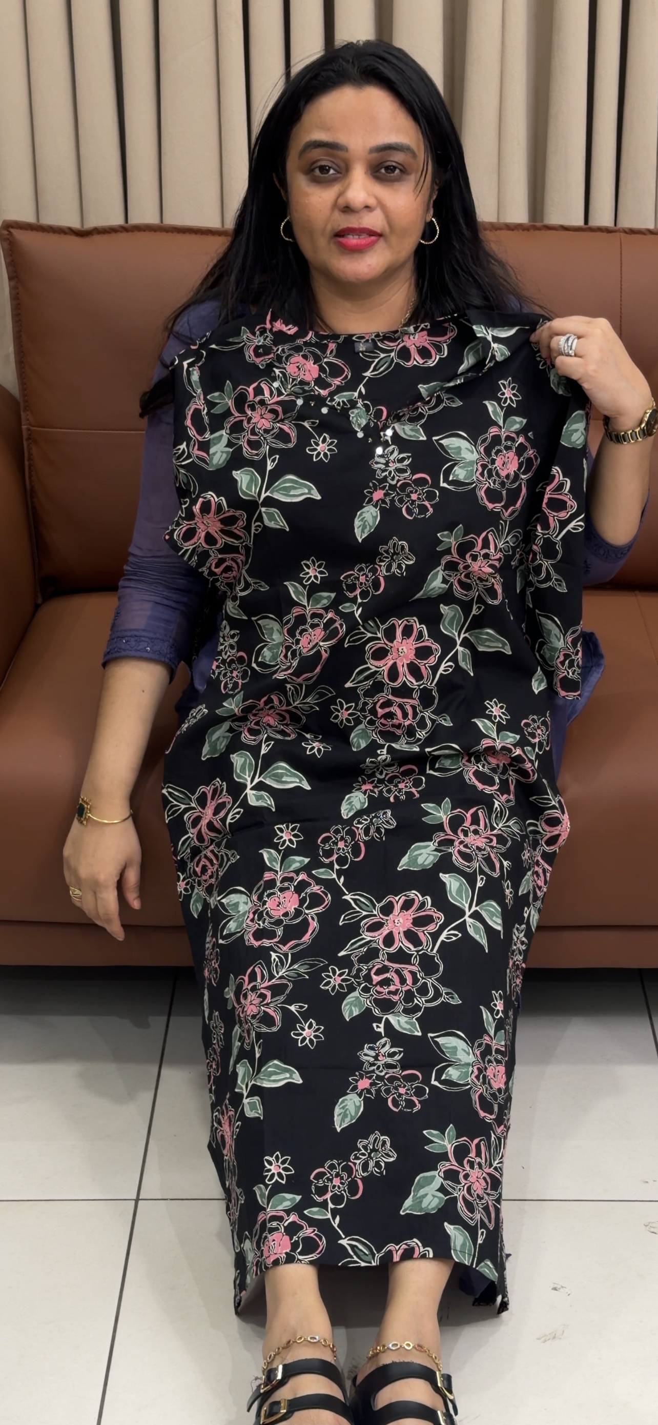 COTTON LONG SLITTED TOPS - IHA 34886