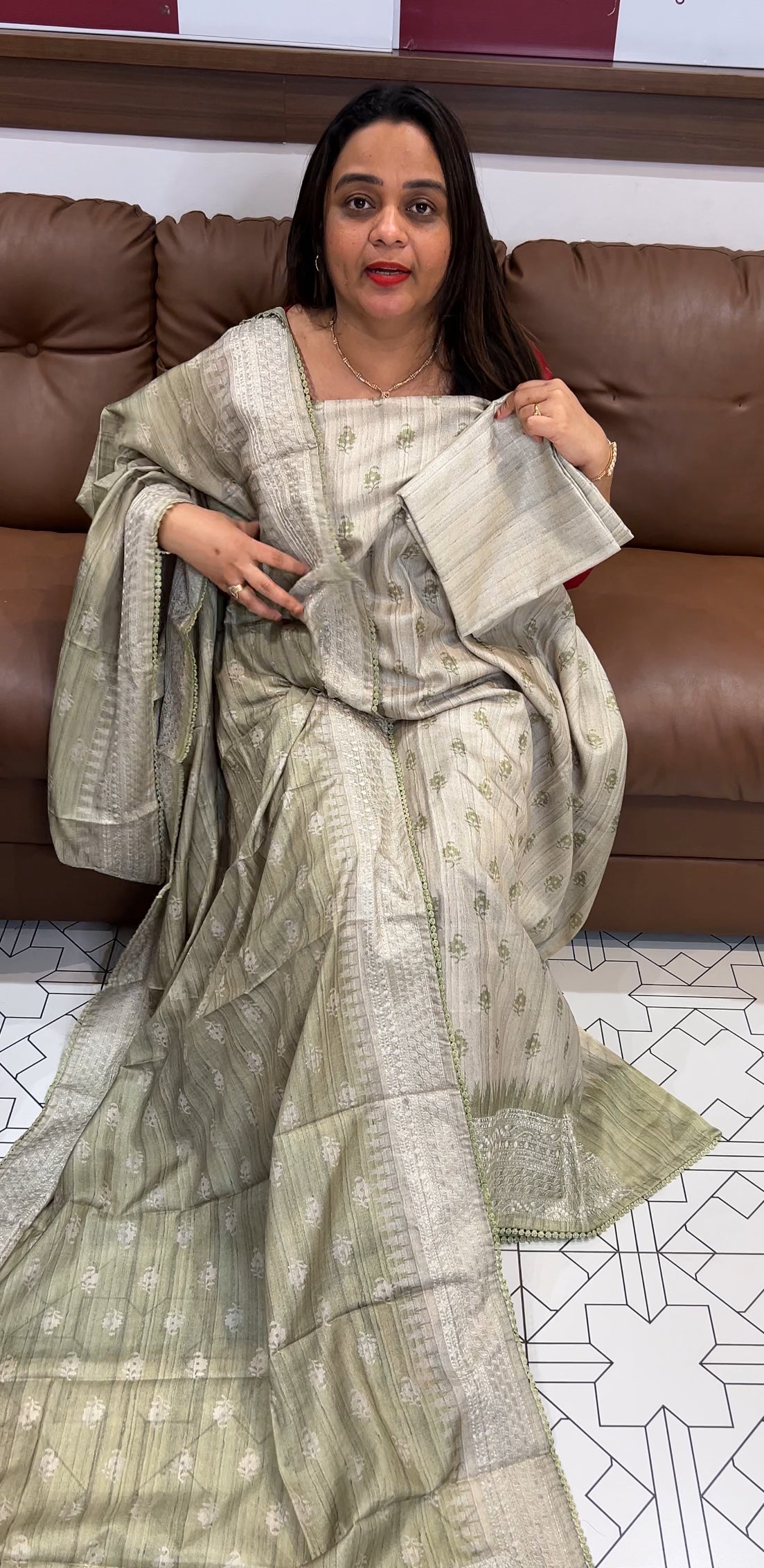 SEMI TUSSUR UNSTITCHED SALWAR SUITS - IHA 22746