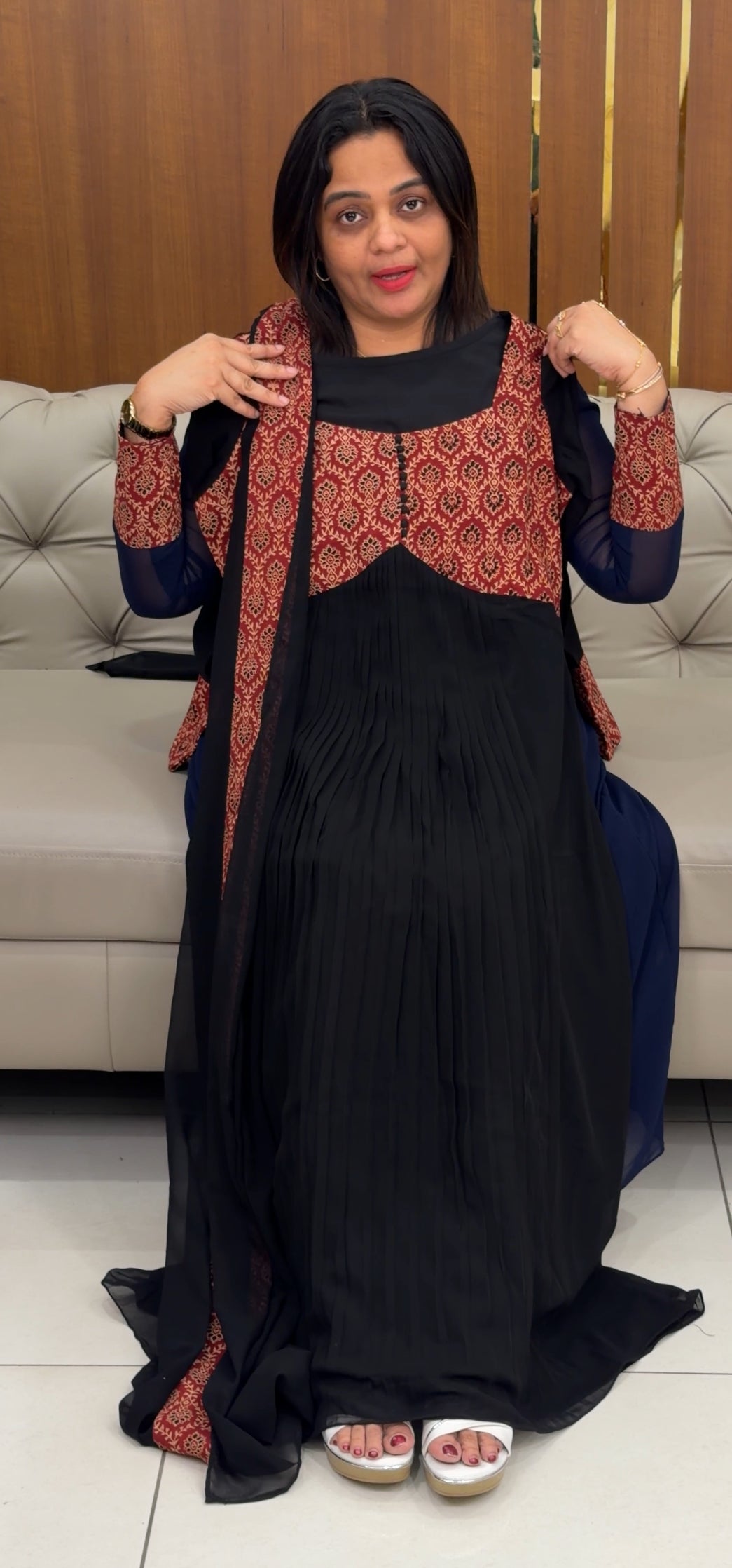 IHA'S IN-HOUSE GEORGETTE ALIYA CUT TOP AND DUPATTA - IHA 29494