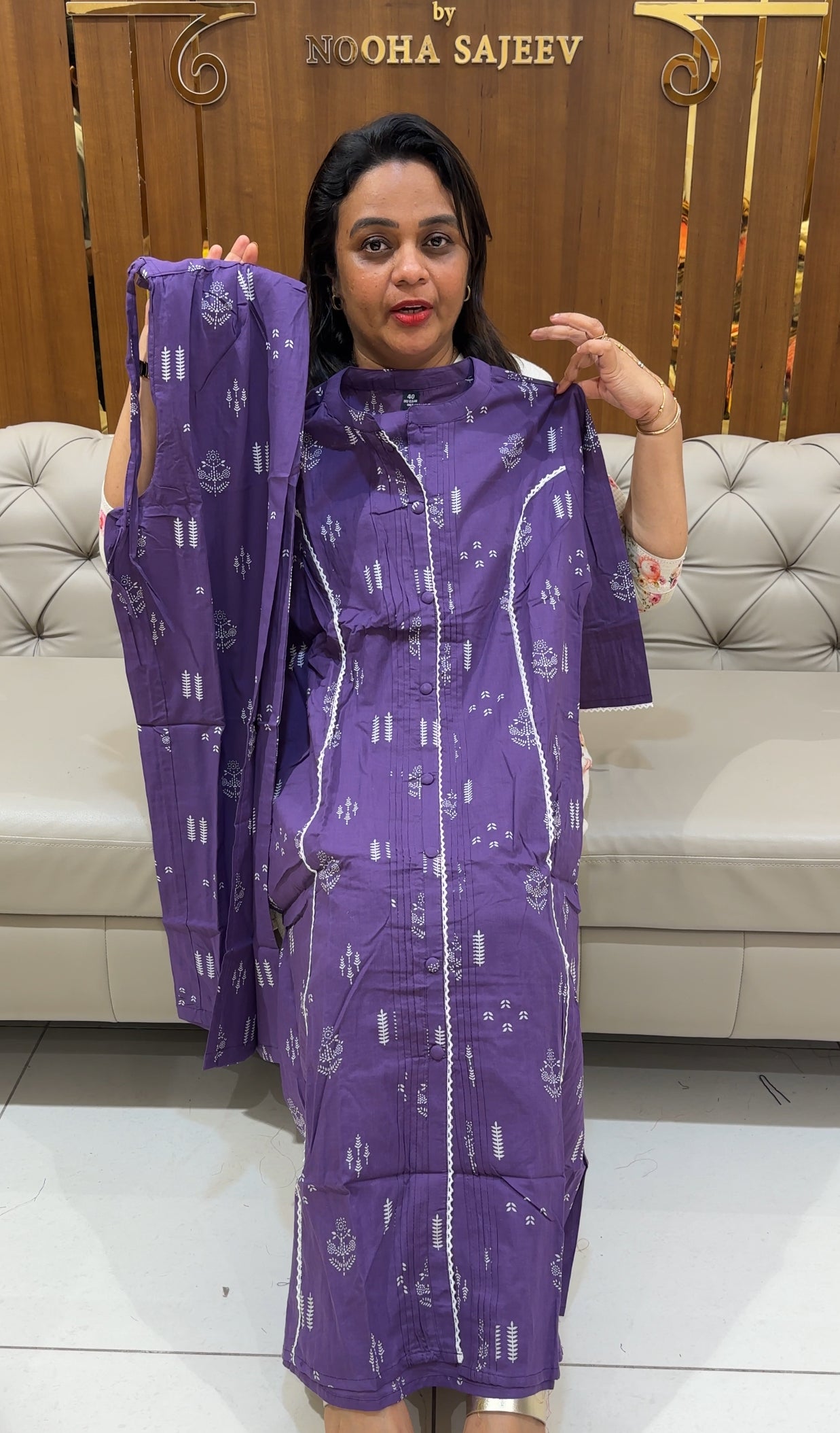 PRINTED COTTON LONG CO-ORDS SETS - IHA 25058