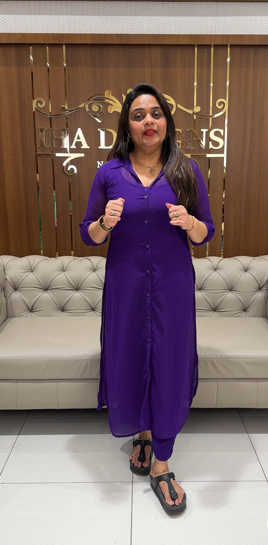 IHA'S IN-HOUSE  GEORGETTE CO-ORDS SETS - IHA  23431