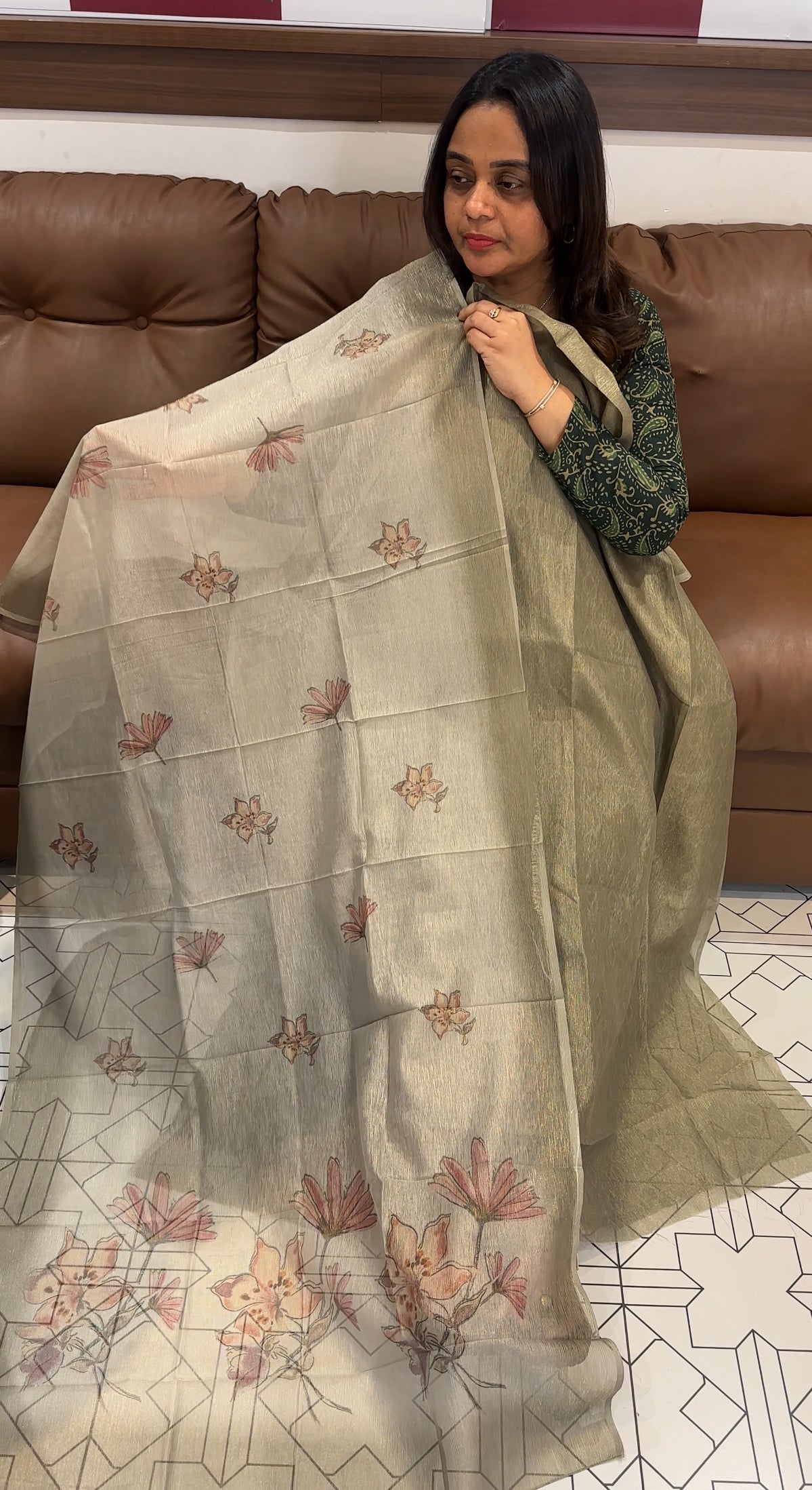 CRUSHED TISSUE UNSTITCHED SALWAR SUITS - IHA 27267