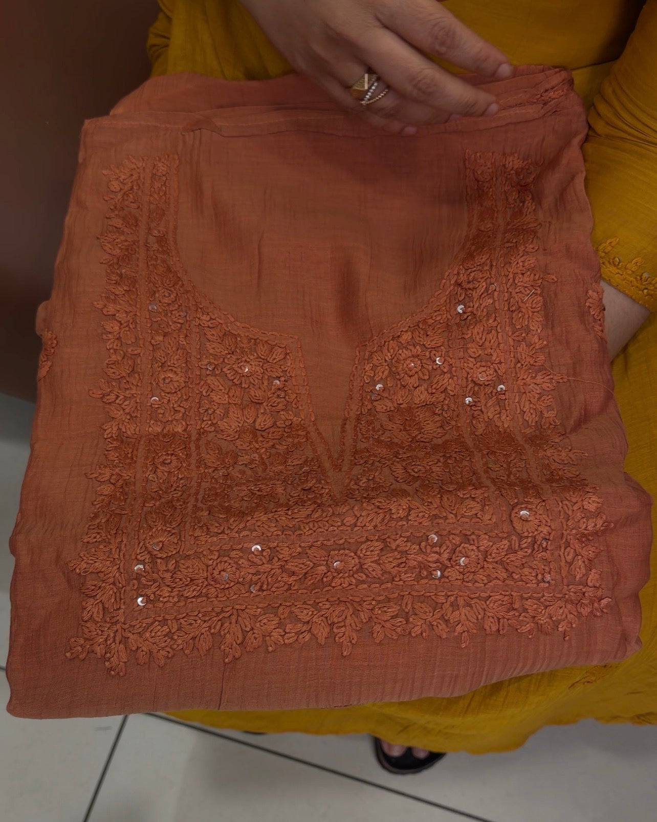 LUCKNOWI CHIKANKARI UNSTITCHED SALWAR SUITS - IHA 34724