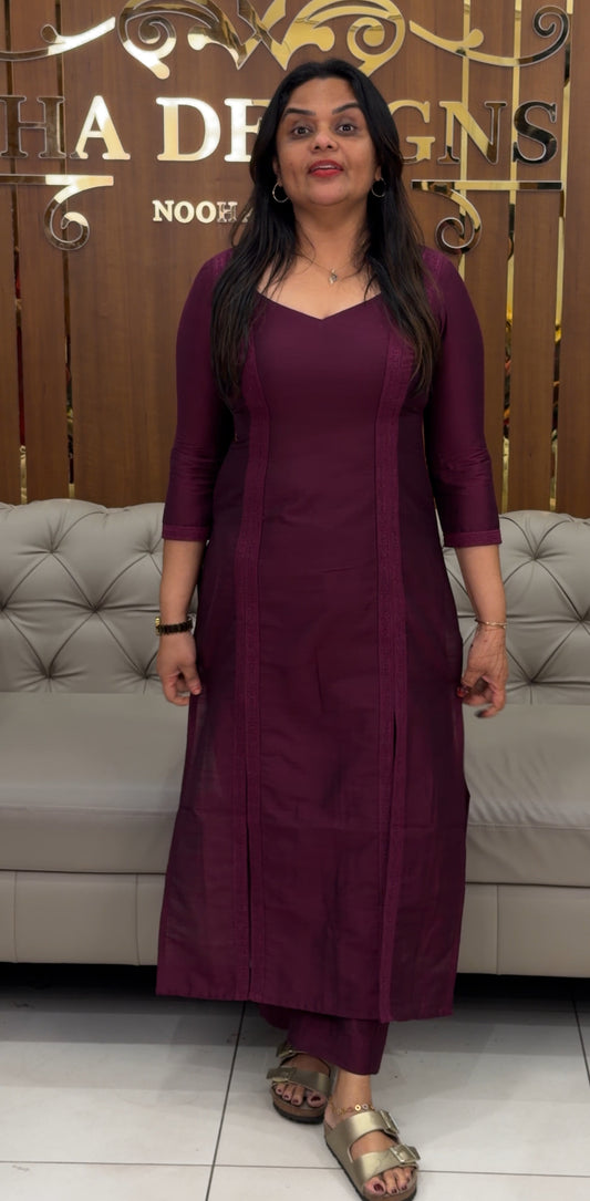 IHA'S IN-HOUSE SLUB SILK TOP AND BOTTOM - IHA 30438