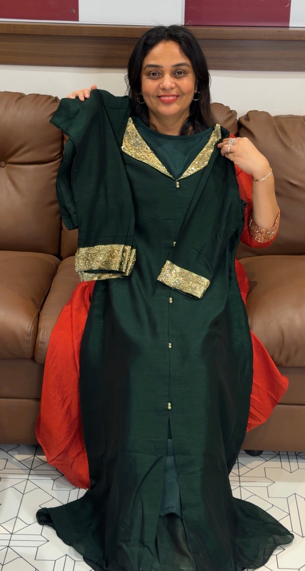 IHA'S IN-HOUSE SEMI RAW SILK CO-ORDS SETS - IHA 31175