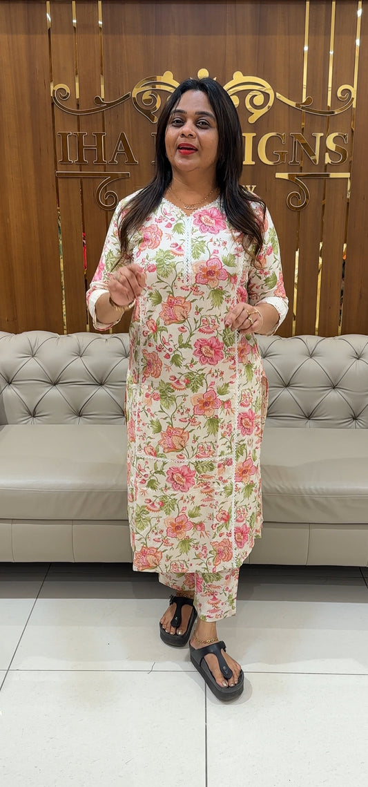 COTTON PRINTED TOP AND BOTTOM - IHA 24524