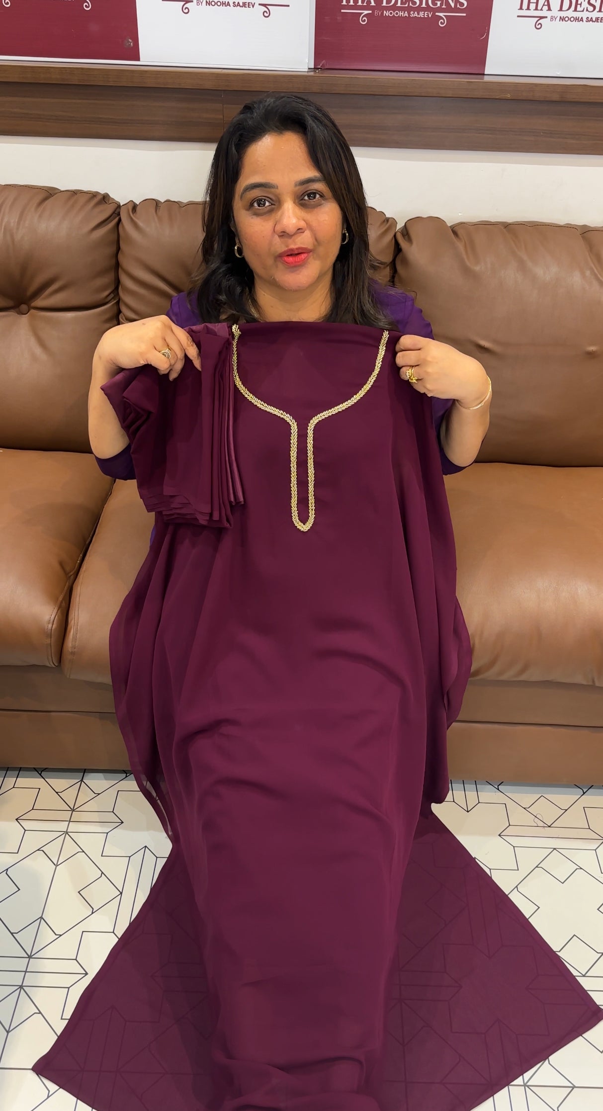 HAND WORKED UNSTITCHED SALWAR SUITS - IHA 25662