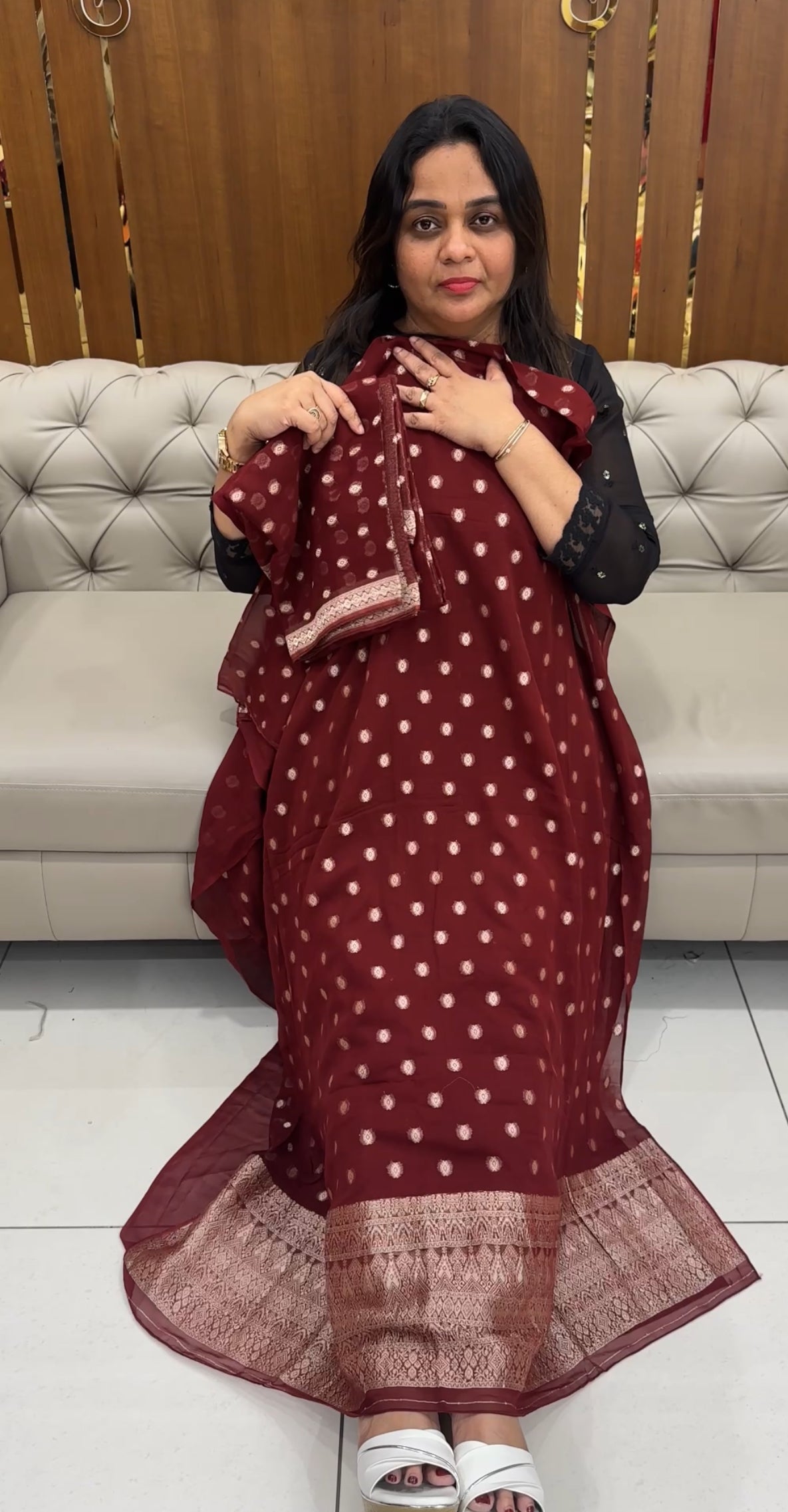 BANARASI UNSTITCHED SALWAR SUITS - IHA 28411