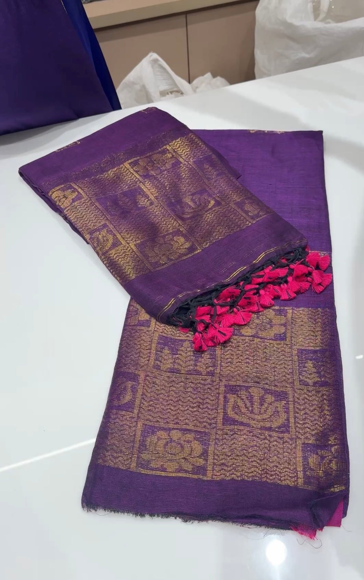 HANDLOOM LINEN TOP AND DUPATTA MATERIAL - IHA 35425