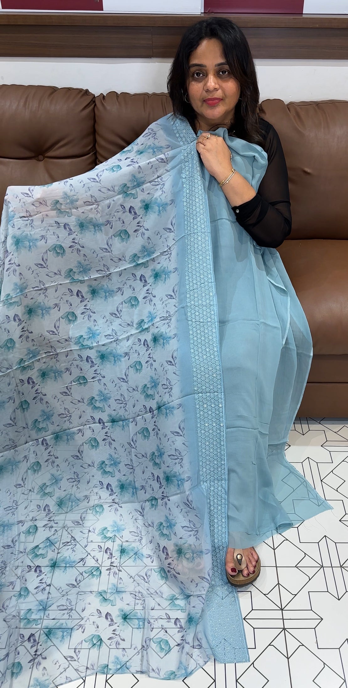 VISCOSE GEORGETTE UNSTITCHED SALWAR SUITS - IHA 26199