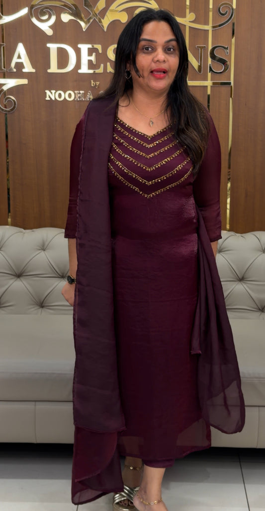 IHA'S IN-HOUSE ORGANZA UNSTITCHED SALWAR SUITS - IHA 30297