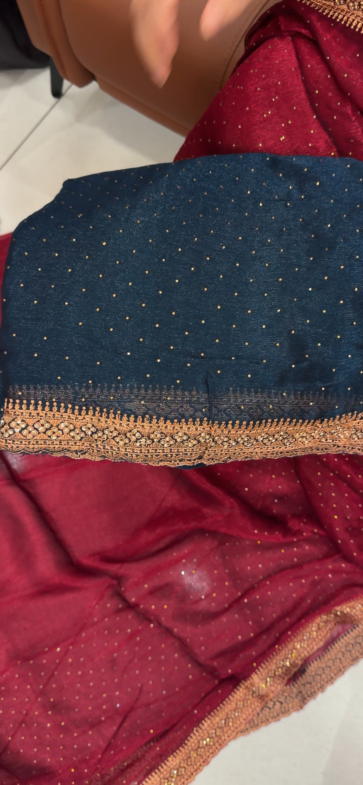 VELVET ORGANZA SAREES -  IHA 35362