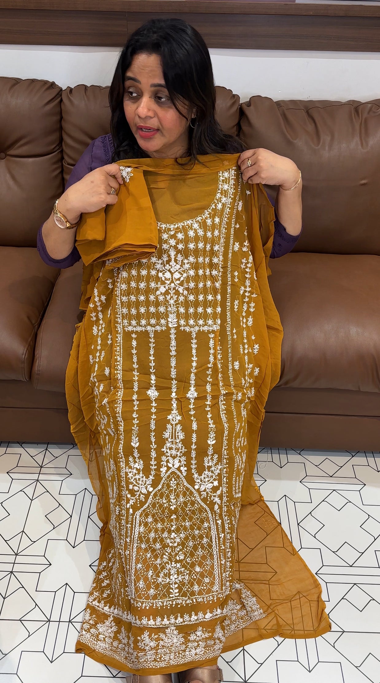 VISCOSE GEORGETTE UNSTITCHED SALWAR SUITS -  IHA 27156