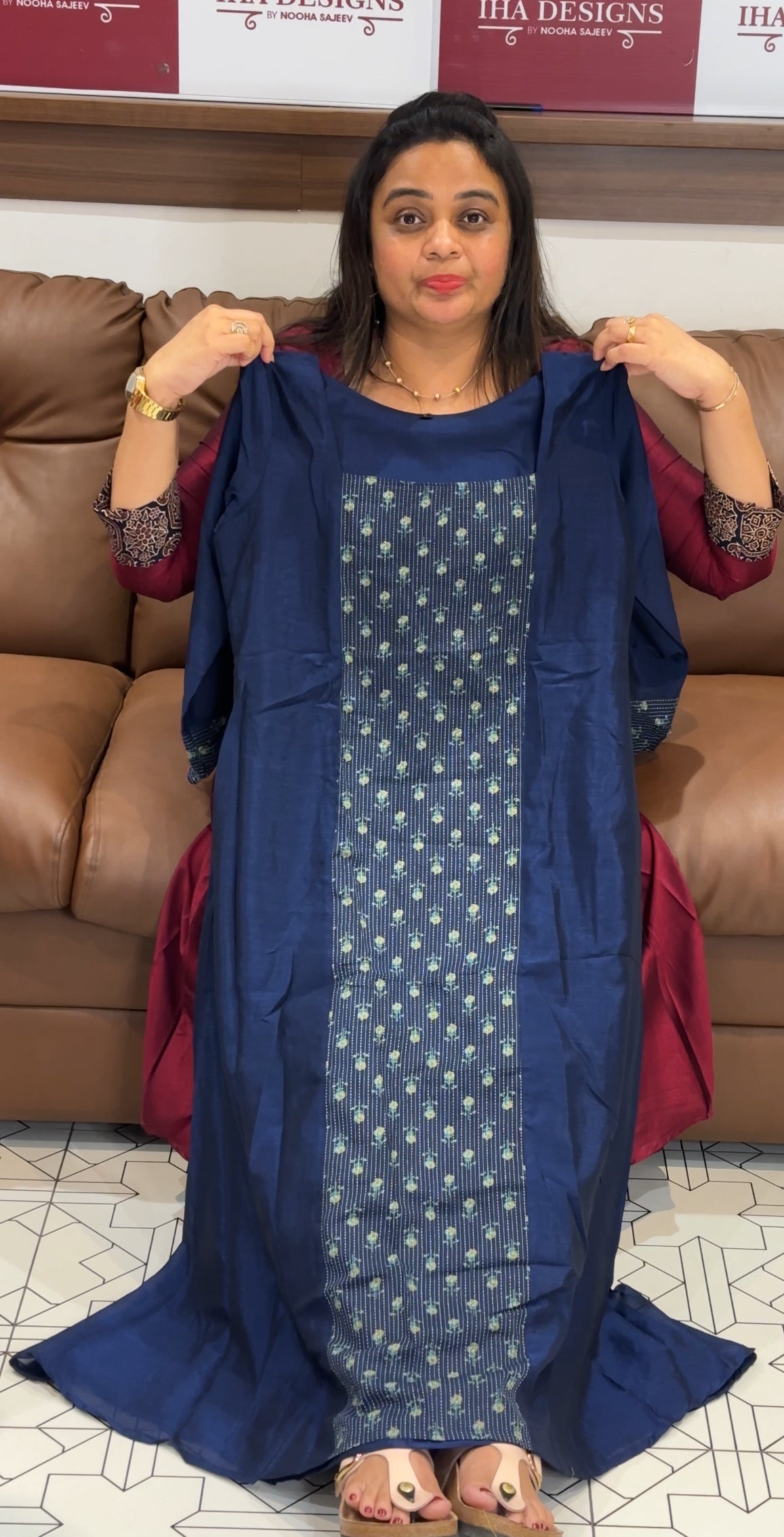 SEMI RAW SILK ALINE TOPS - IHA 27830