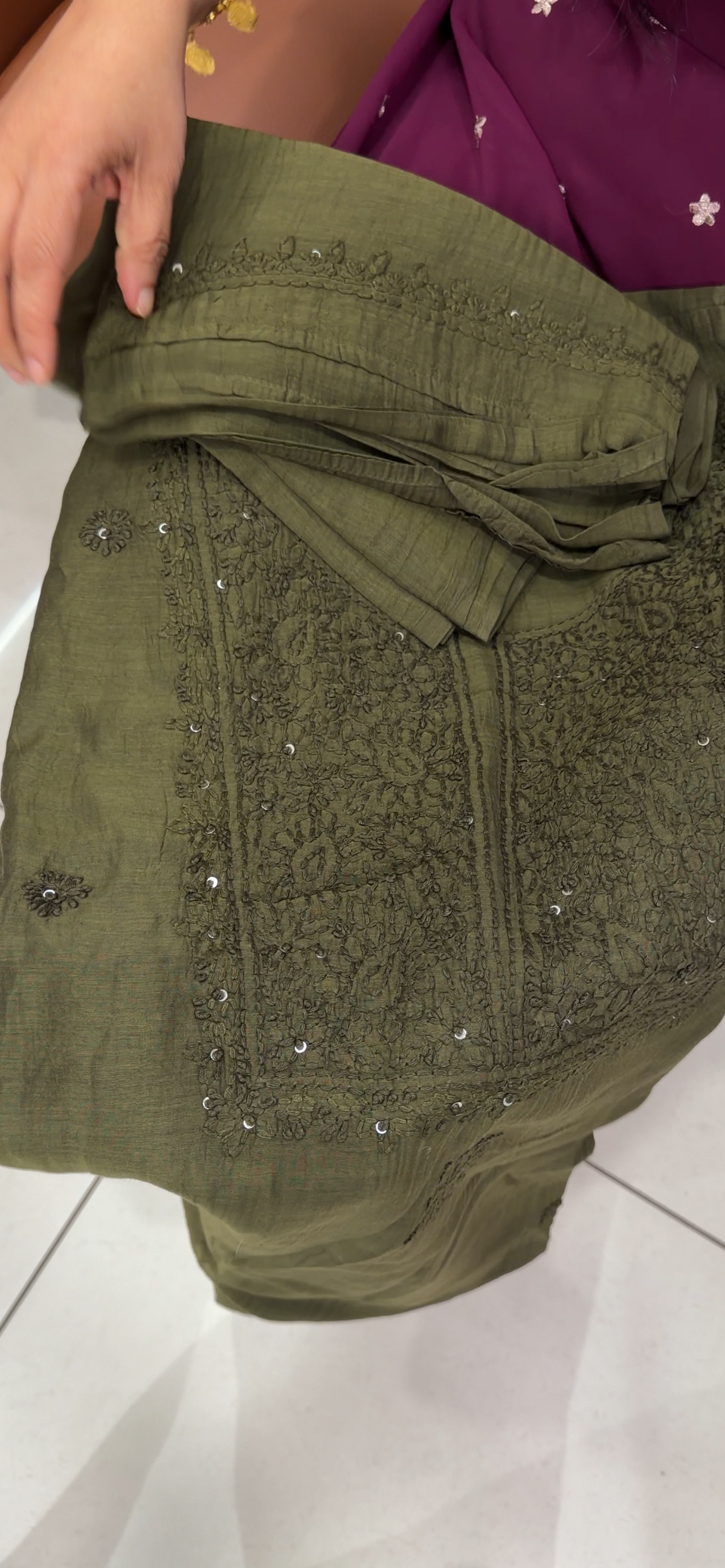 CHIKANKARI UNSTITCHED SALWAR SUITS - IHA 35801