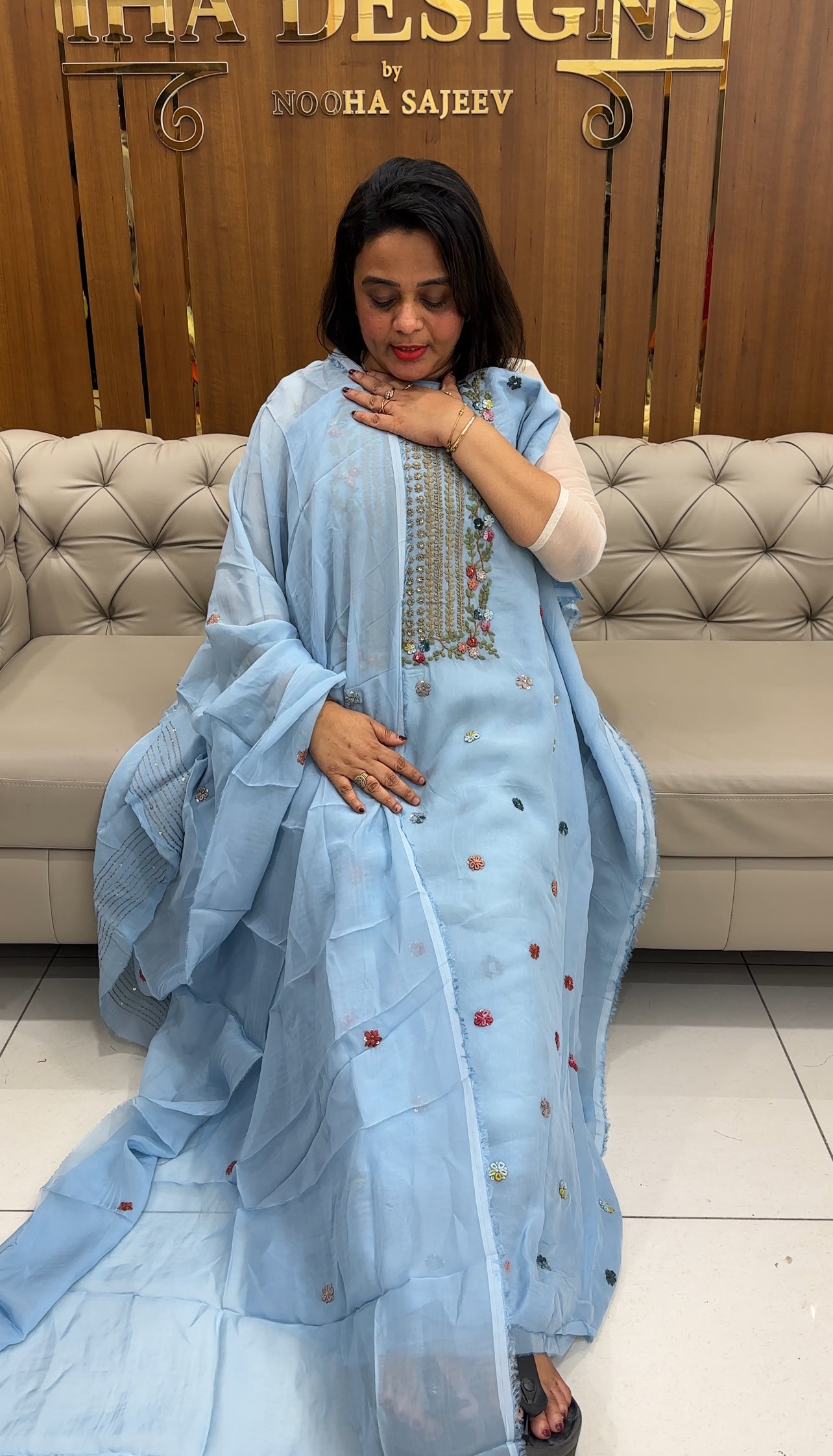 GEORGETTE ORGANZA UNSTITCHED SALWAR SUITS - IHA 25921