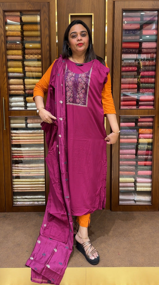 READY TO WEAR TOP, BOTTOM AND DUPATTA - IHA 22671