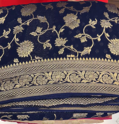 GEORGETTE BANARASI SAREES - IHA 18808