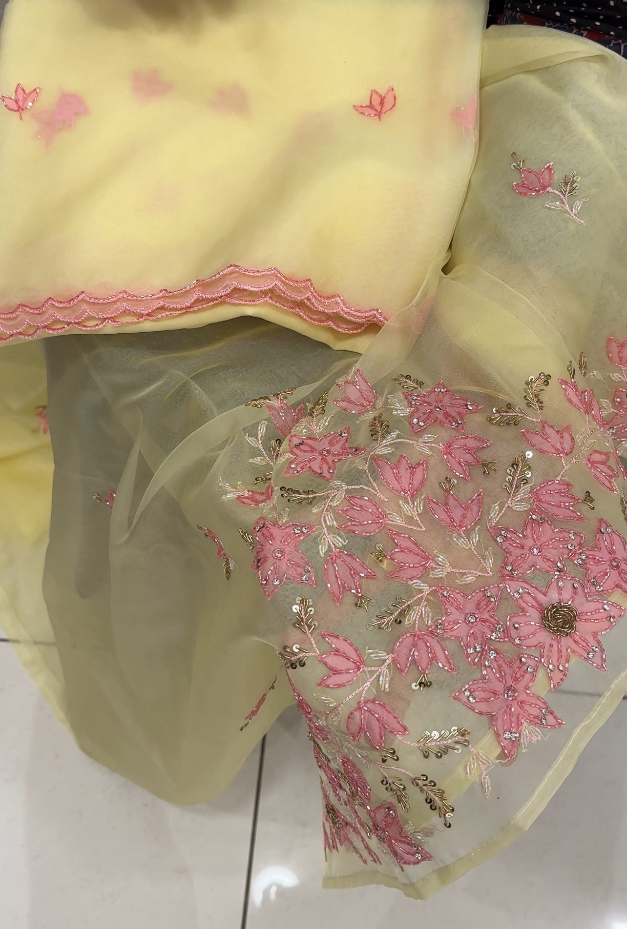 NYLON ORGANZA UNSTITCHED SALWAR SUITS - IHA 27632