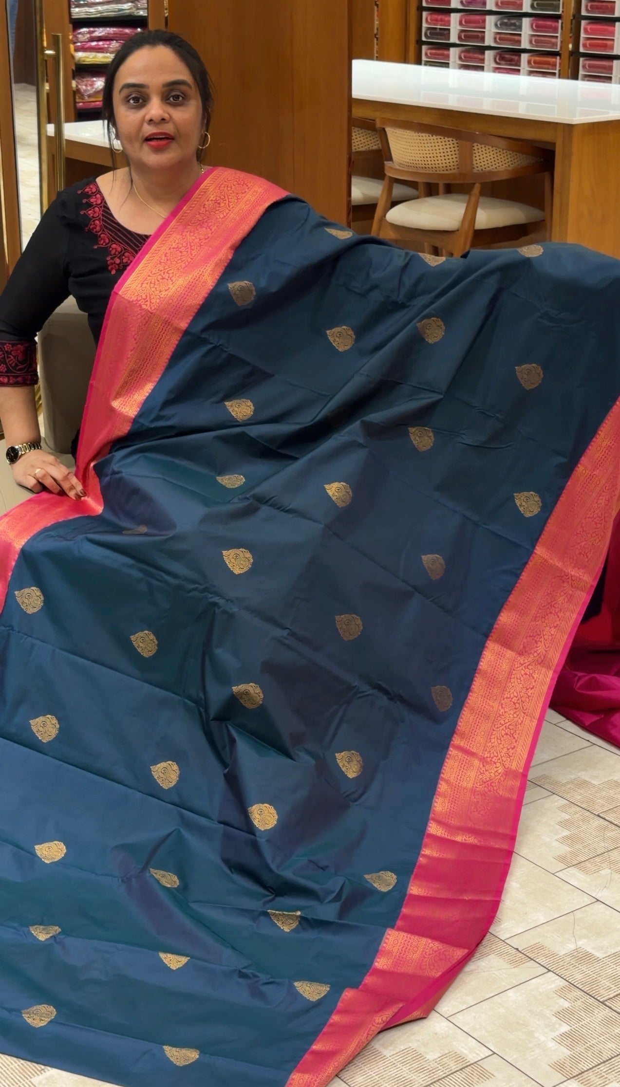 SEMI KANCHIPURAM SILK SAREES - IHA 31387