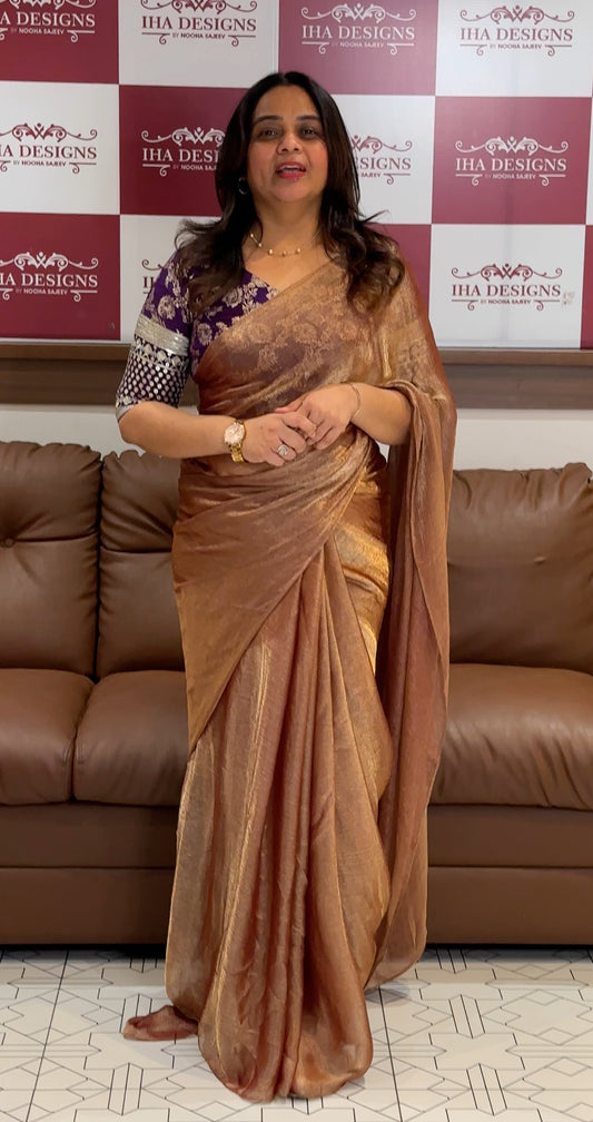 VELVET ORGANZA SAREES -  IHA 27191