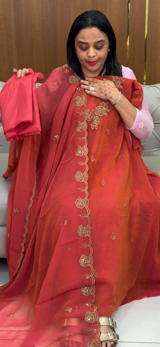 CRUSHED SILK UNSTITCHED SALWAR SUITS - IHA 31860