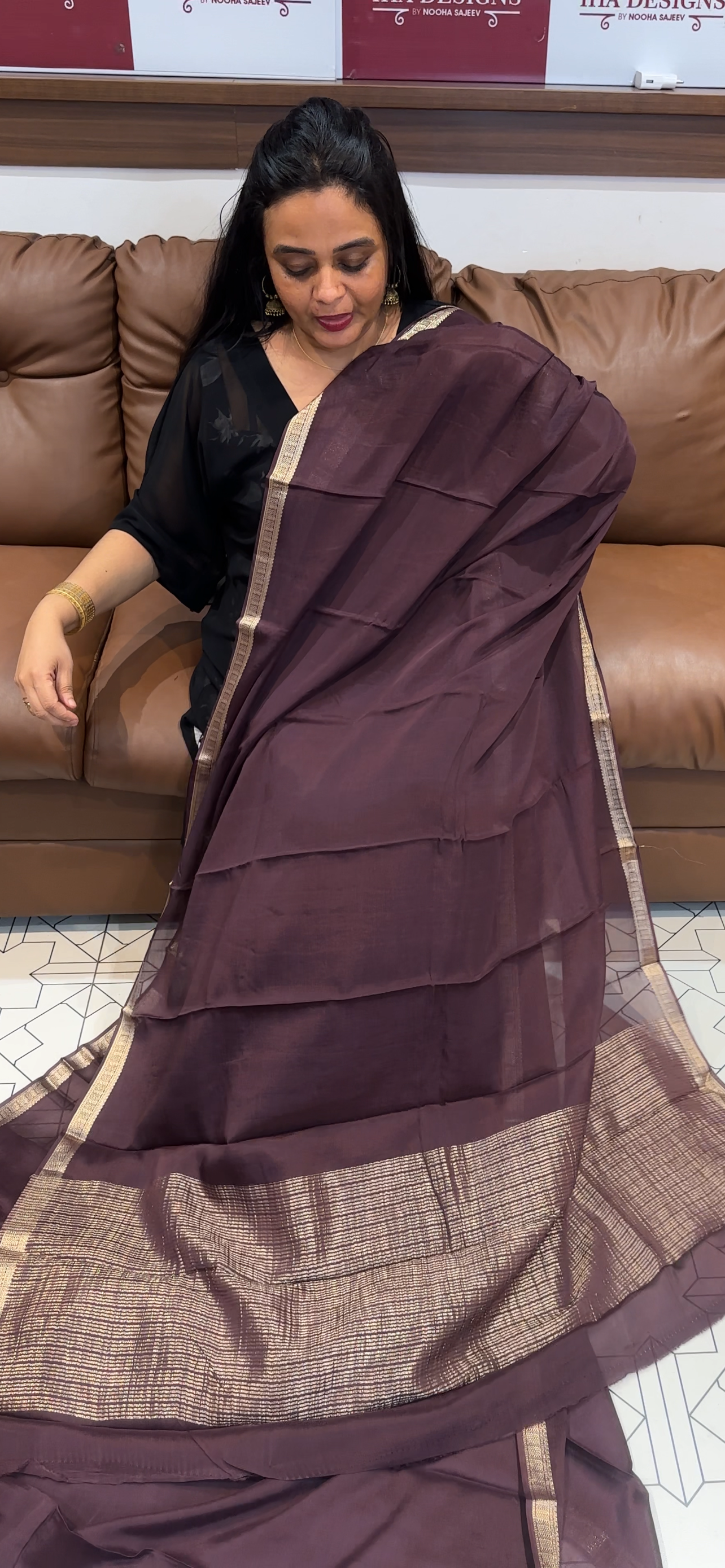 PLATINUM CHIFFON SAREES - IHA 35065