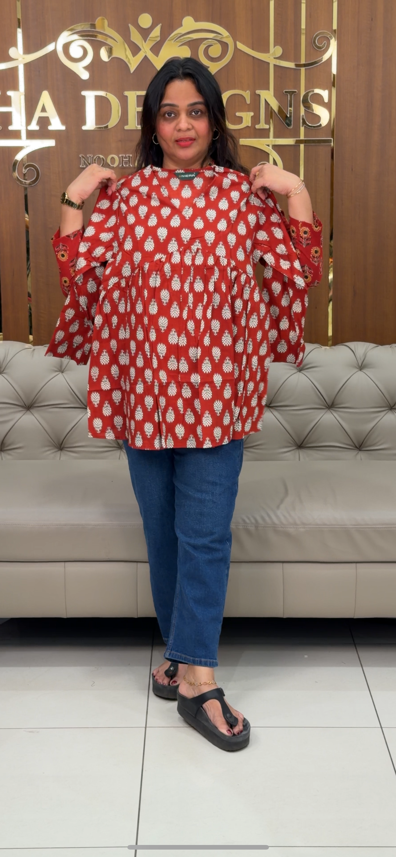 PRINTED SHORT TOPS - IHA 28930