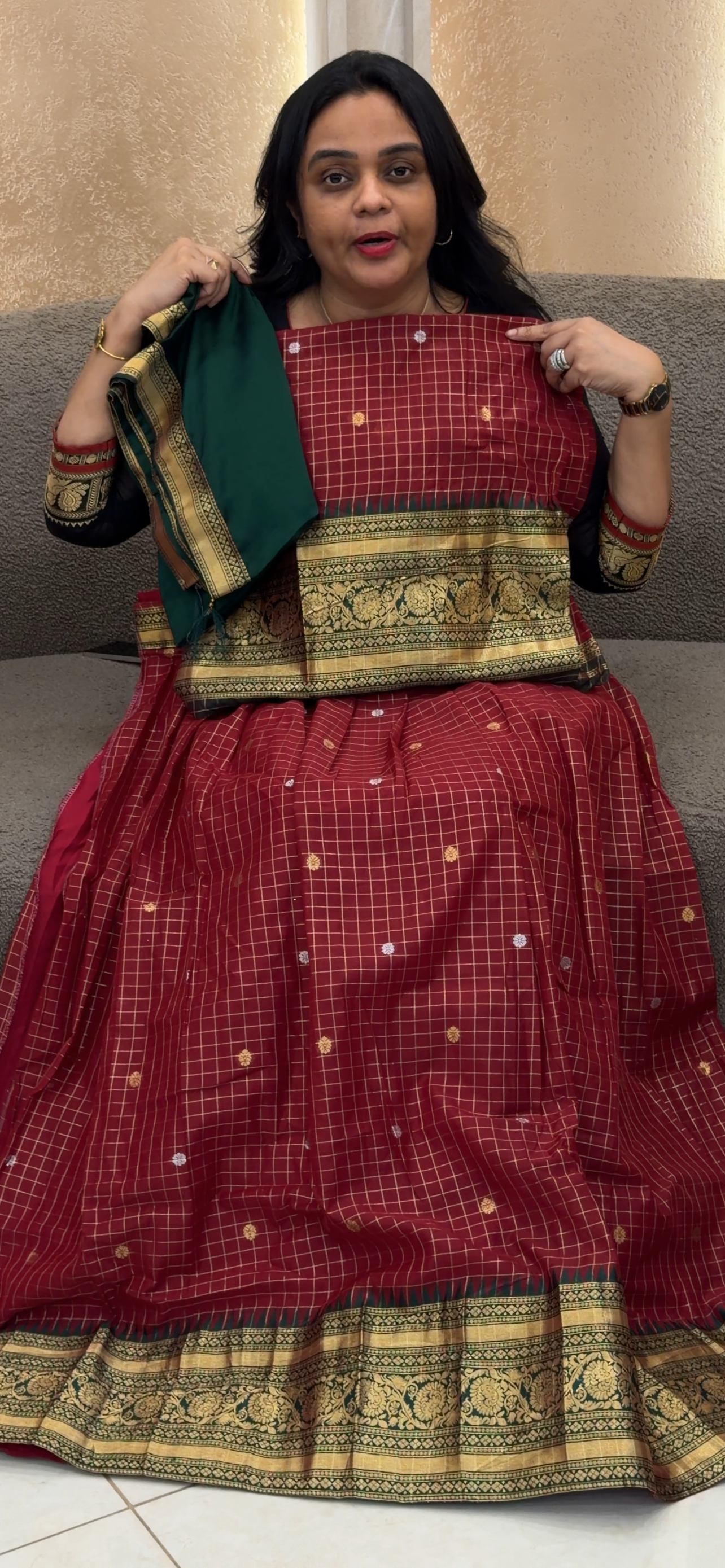 SEMI STITCHED DHAVANI SETS - IHA 35039